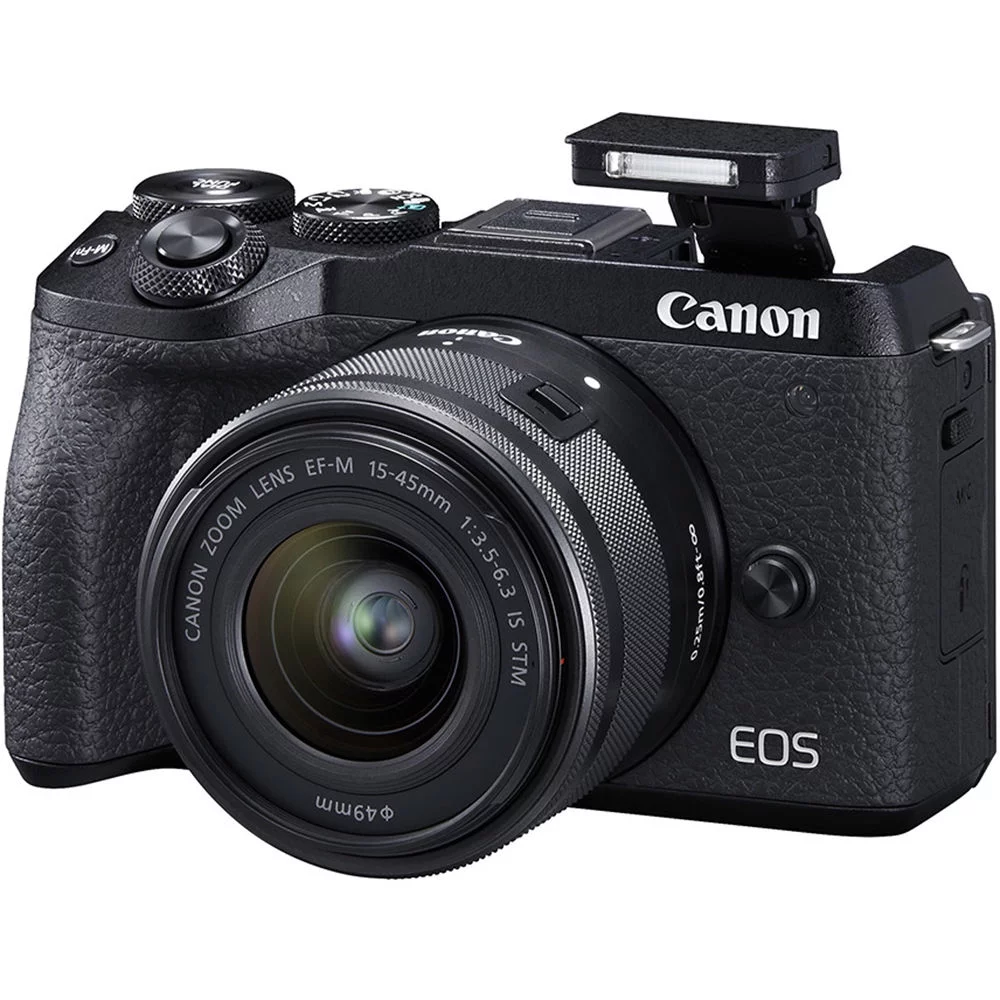 Canon EOS M6 Mark II Mirrorless Camera with 15-45mm Lens and EVF (Black)