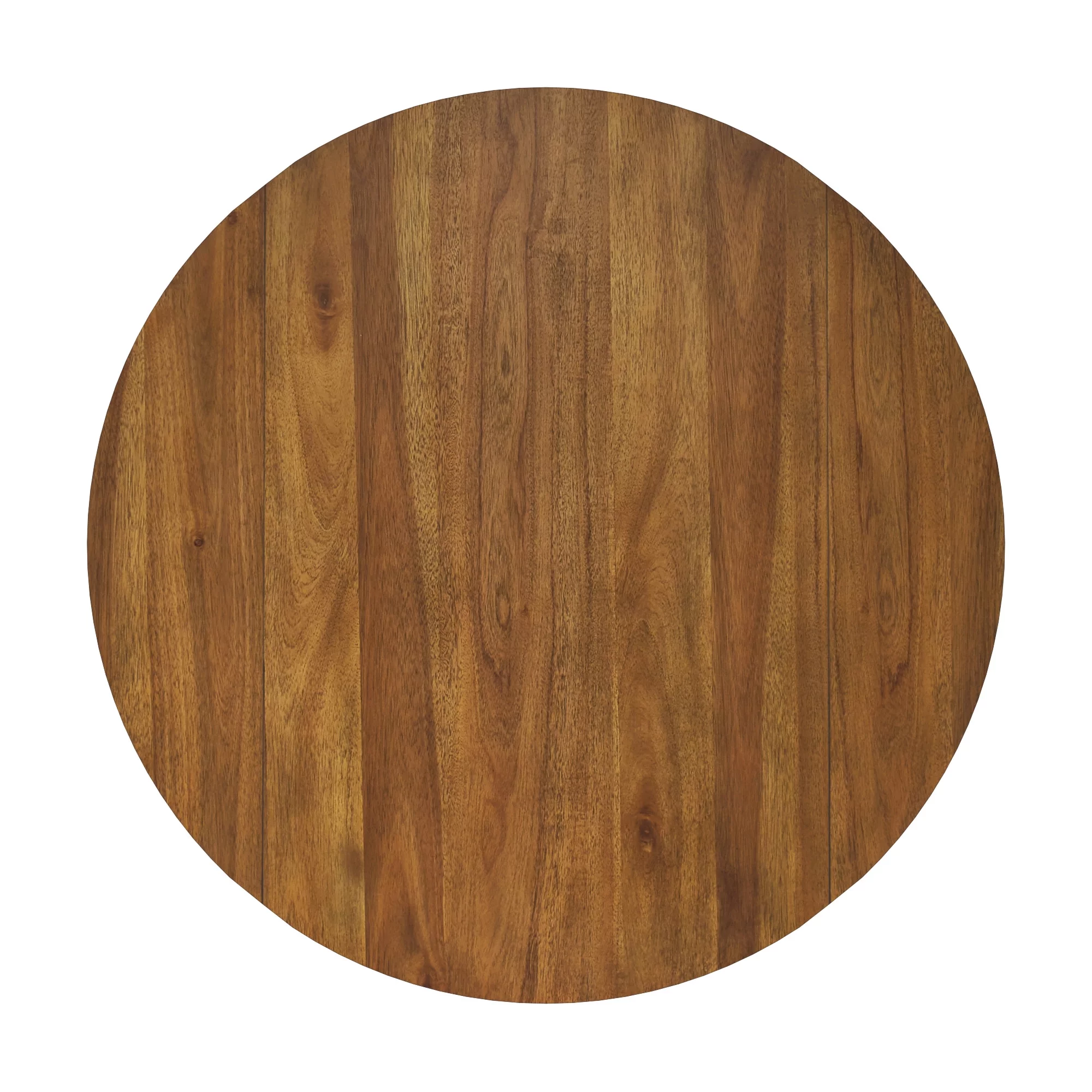 Weston Home Pulukan Cane Accent Round Dining Table with 2-Drop Leaves, Oak and Antique White Finish