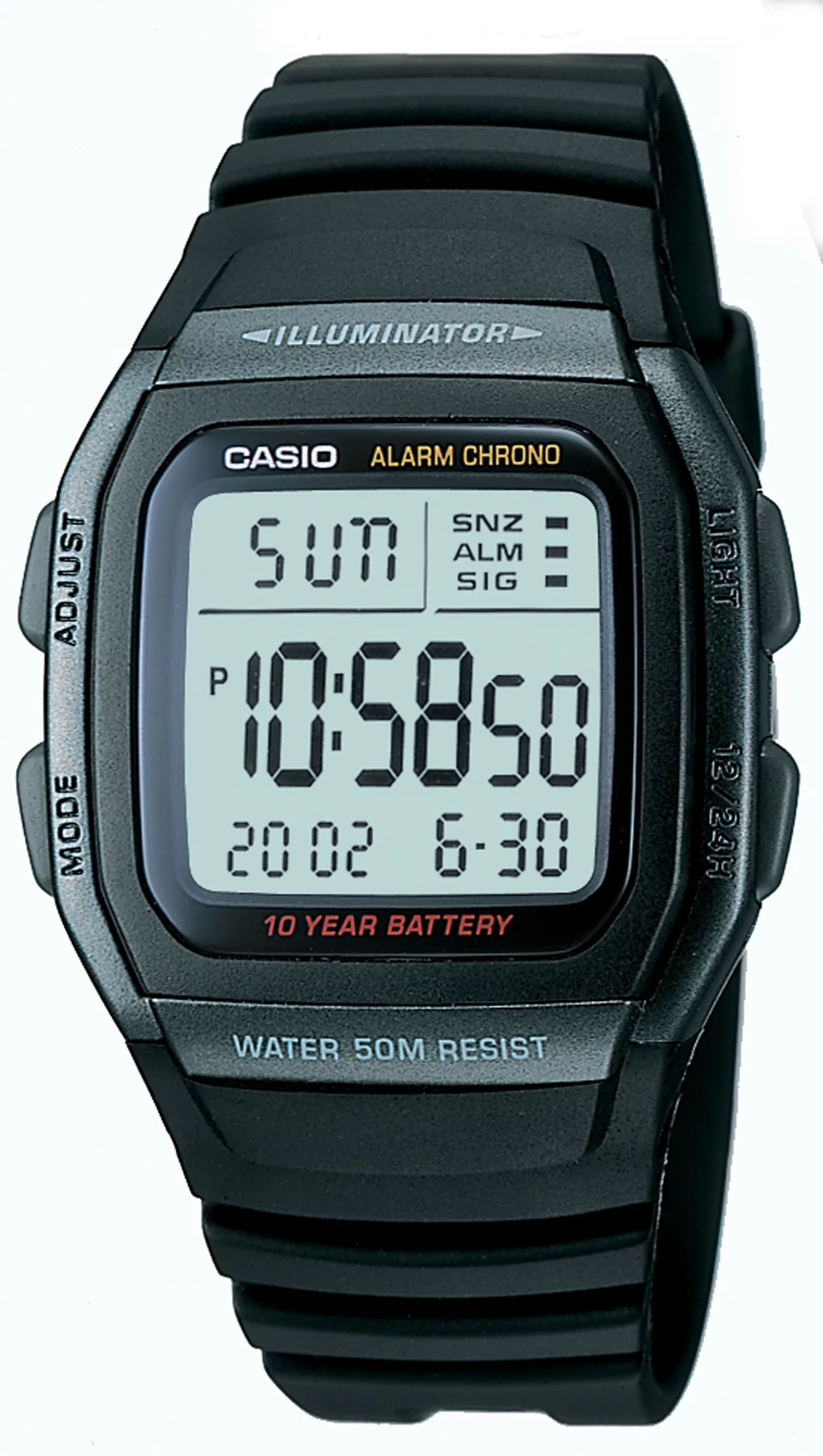 Casio Men's Black Sport Digital Watch with Resin Strap W96H-1BV