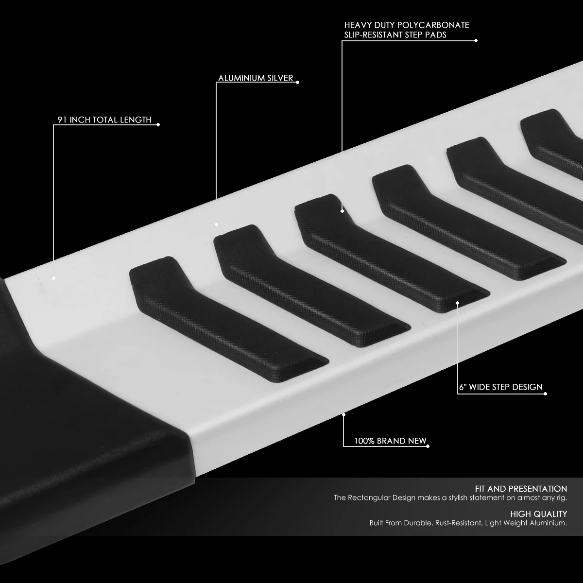 DNA Motoring STEPB-ZTL-8089-ALSL For 1999 to 2016 F250-F450 Super Duty SuperCrew Cab Pair 6