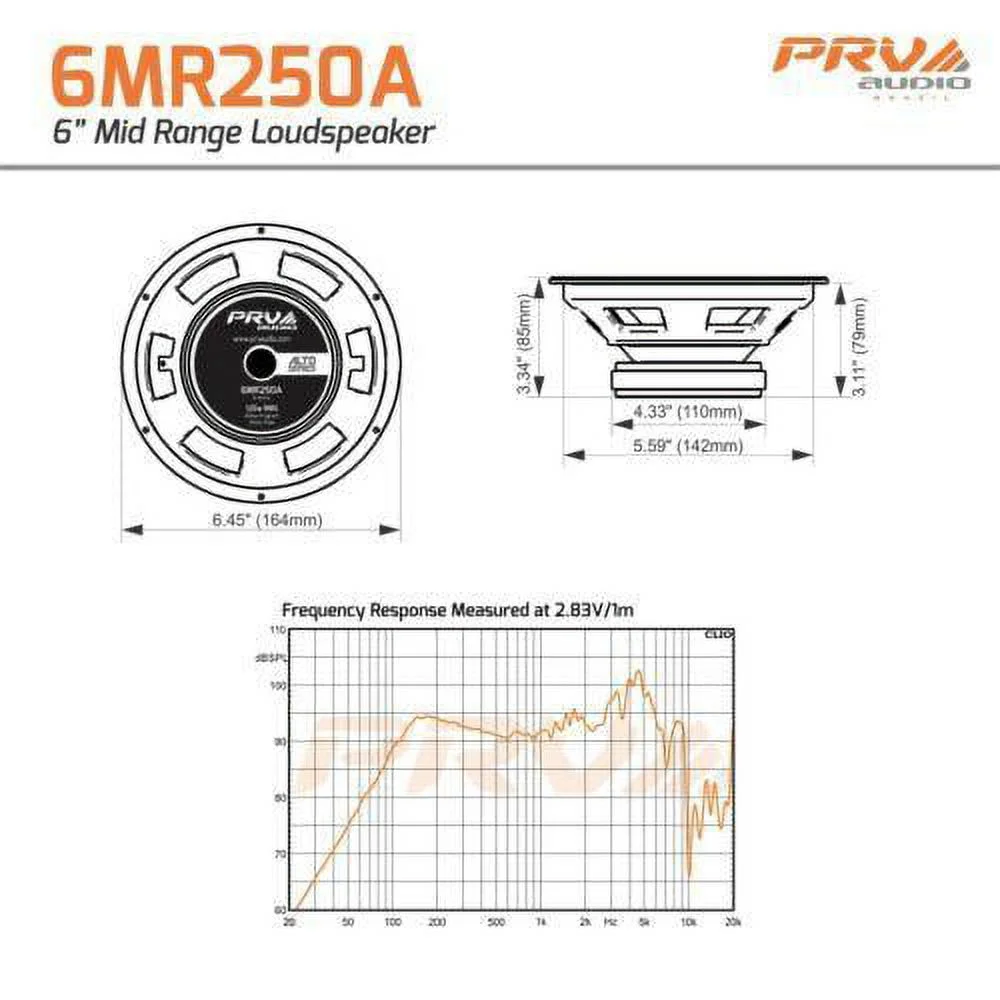 PRV 6MR250A 6 in. Midrange Loudspeaker