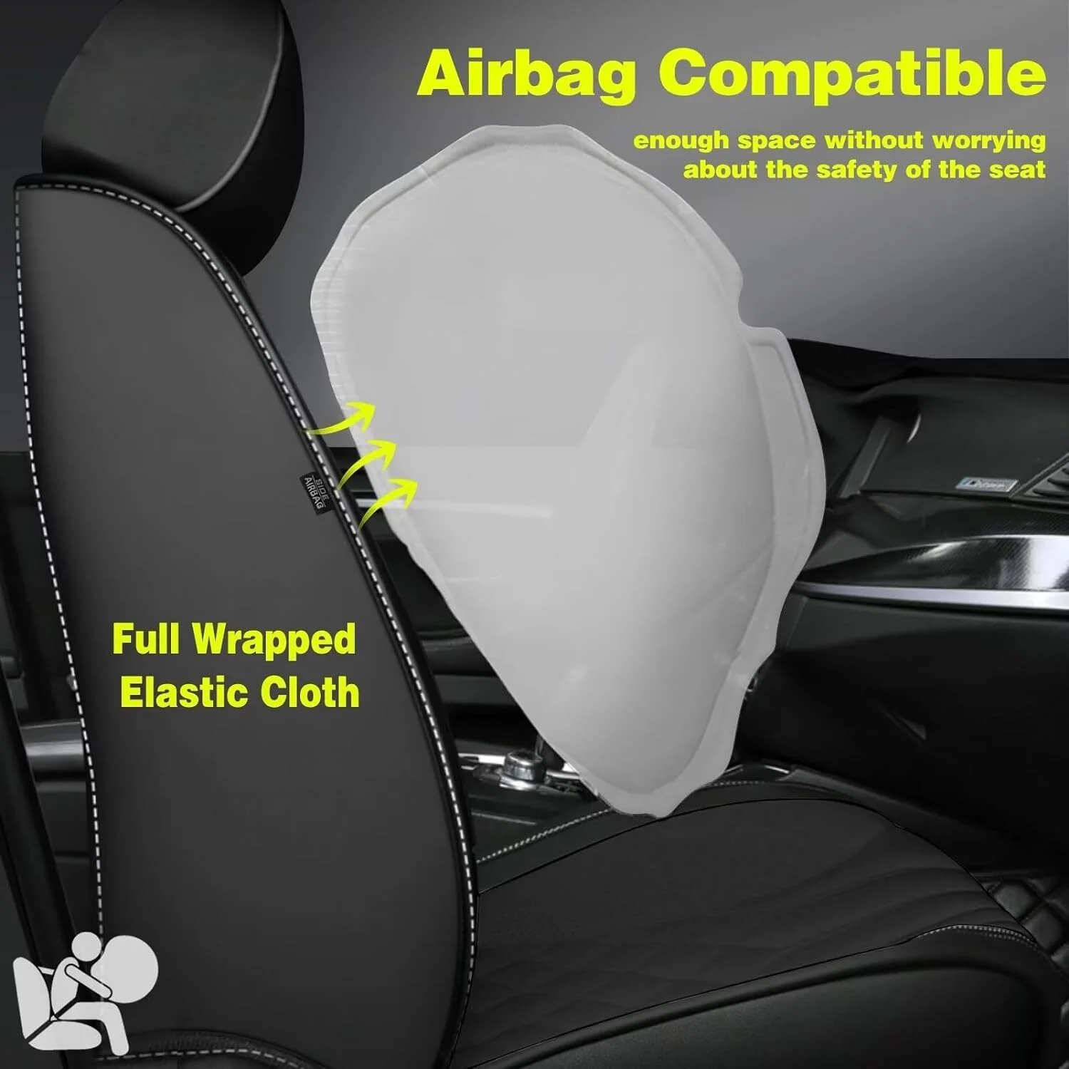 AOMSAZTO Fit Subaru Outback 2010-2024 Car seat Cover 5-seat Faux Leather Full Set Compatible Airbag