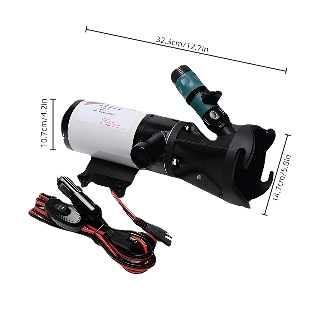 Tomshine RV Macerator Pump, 3 inch Water Inlet, Double Four Blade, 24V Self Priming Sewage Pump, Electric Sewage Pump for RV Camper Motorhome Waste Macerator Pump