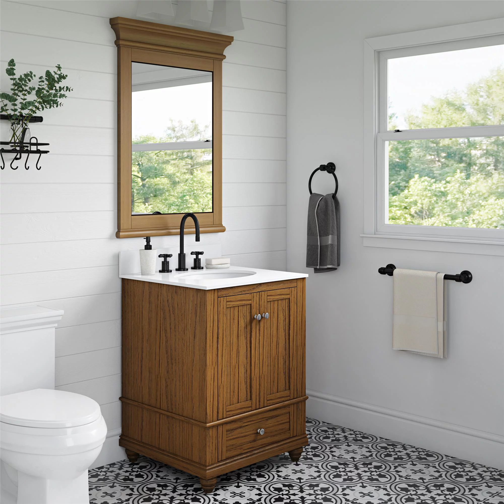 DHP Monteray Beach 24 Inch Bathroom Vanity with Sink, Natural