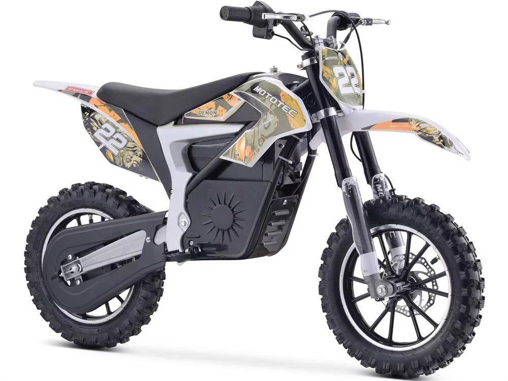 MotoTec 36v 500w Demon Lithium Orange Electric Dirt Bike