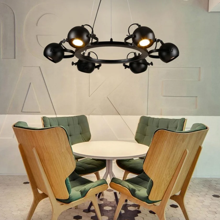 KPIBEST 6-Light Black Farmhouse Chandelier, 25.6