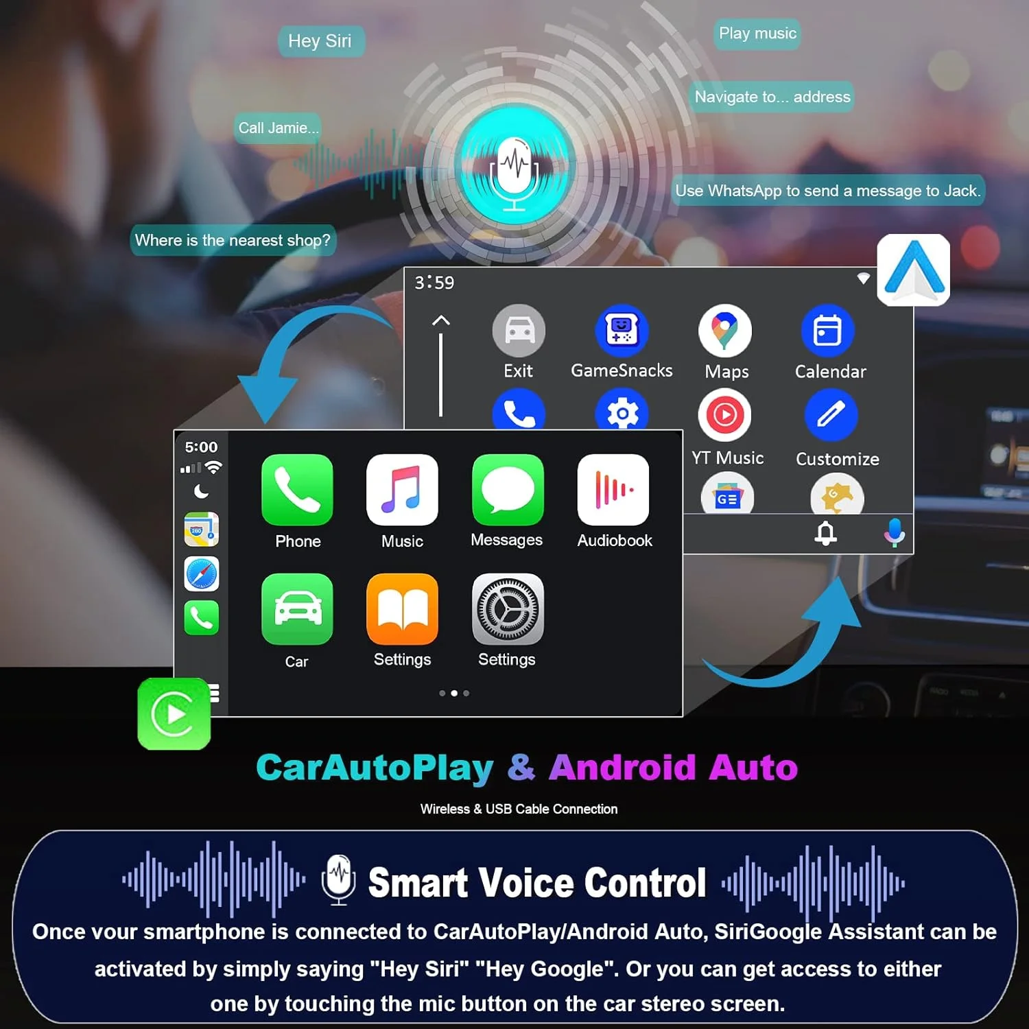 THONZER Car Radio Stereo for Ford Focus 2012 2013 2014 2015 2016 2017 Android 13 Carplay & Android Auto 9 Inch IPS HD Touch Screen GPS with Bluetooth5.0 WiFi DSP SWC FM  2+32GB