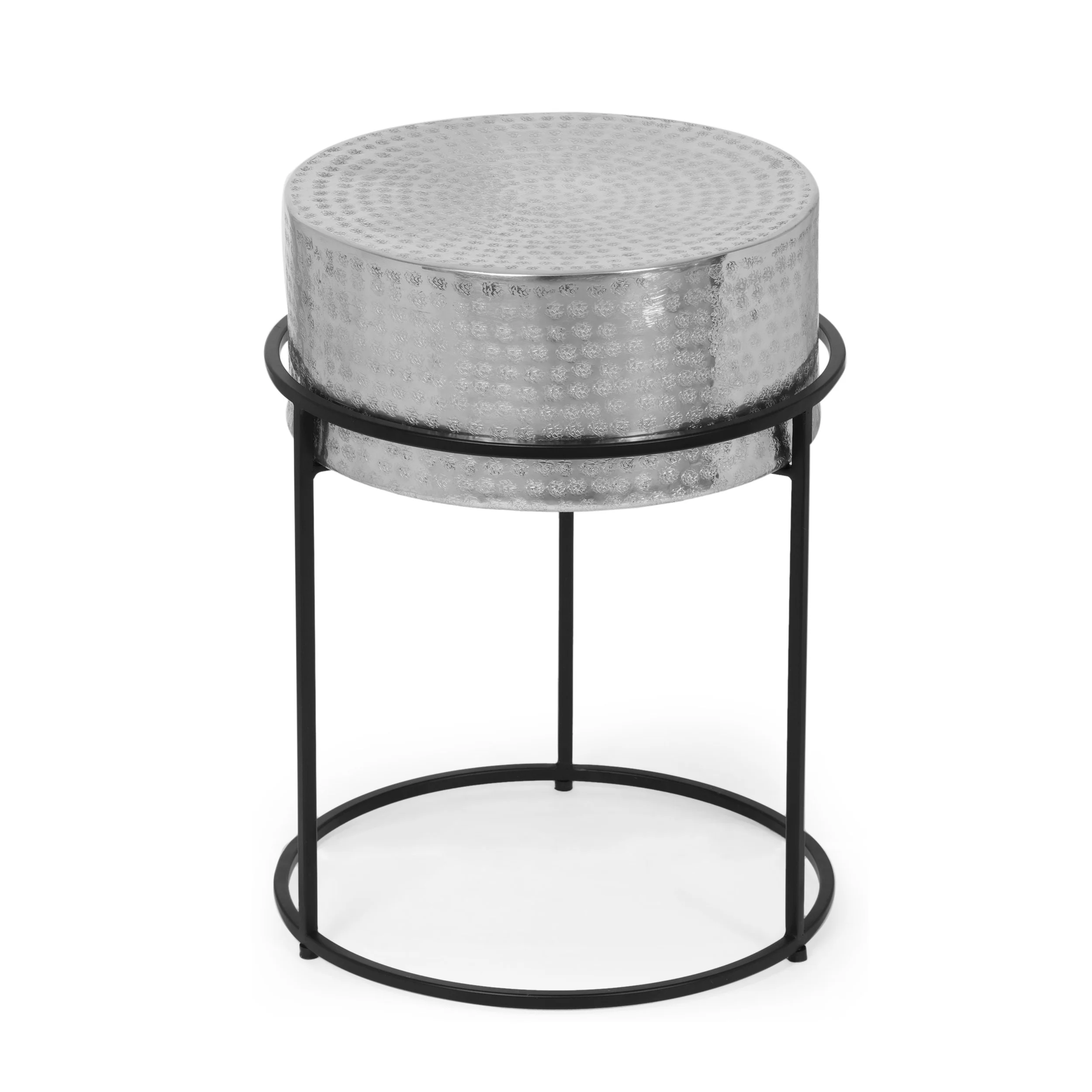 Christopher Knight Home Clopton Modern Handcrafted Aluminum Round Side Table by  - 14.75
