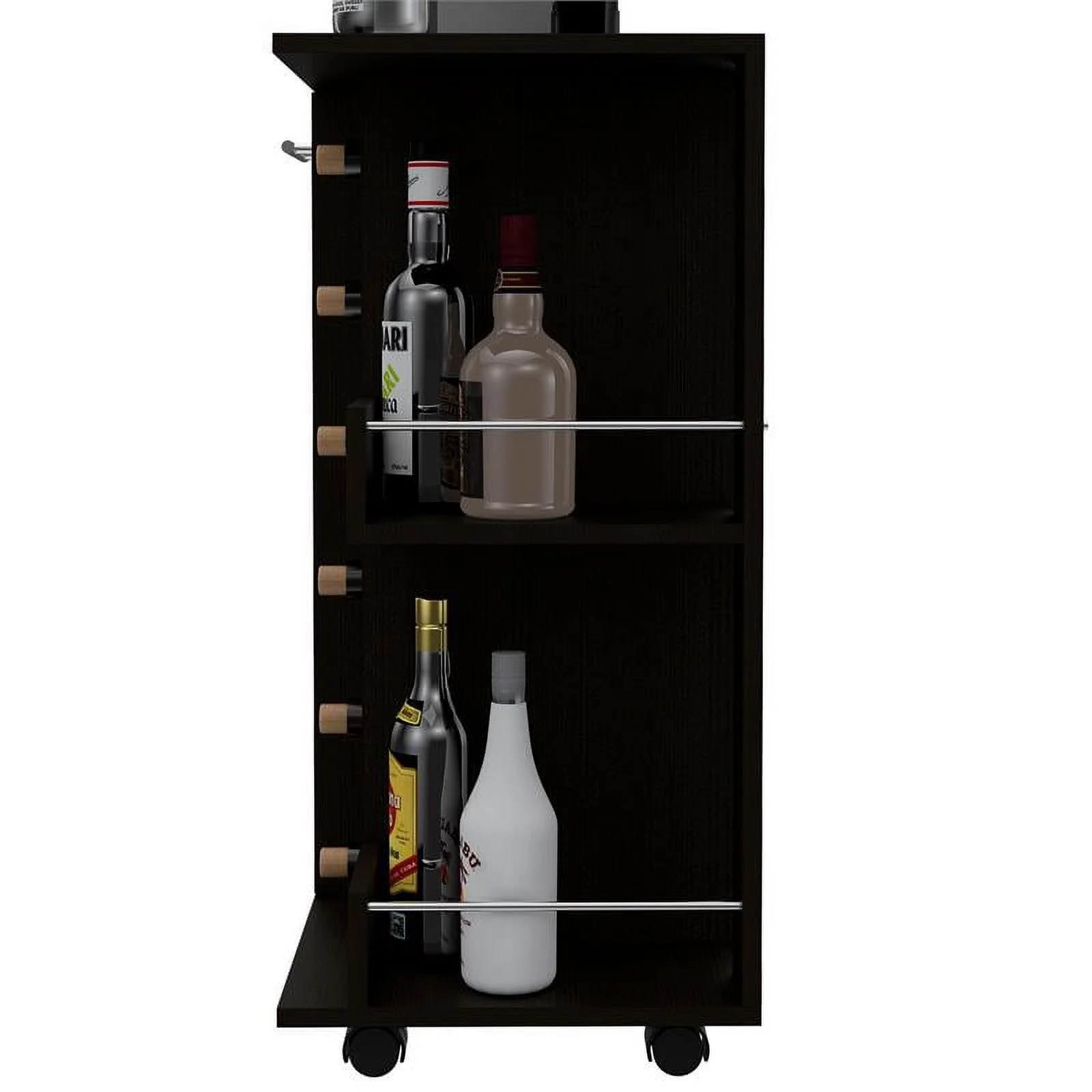 Home Square 2-Piece Set with Coffee Table and Bar Cart Cabinet
