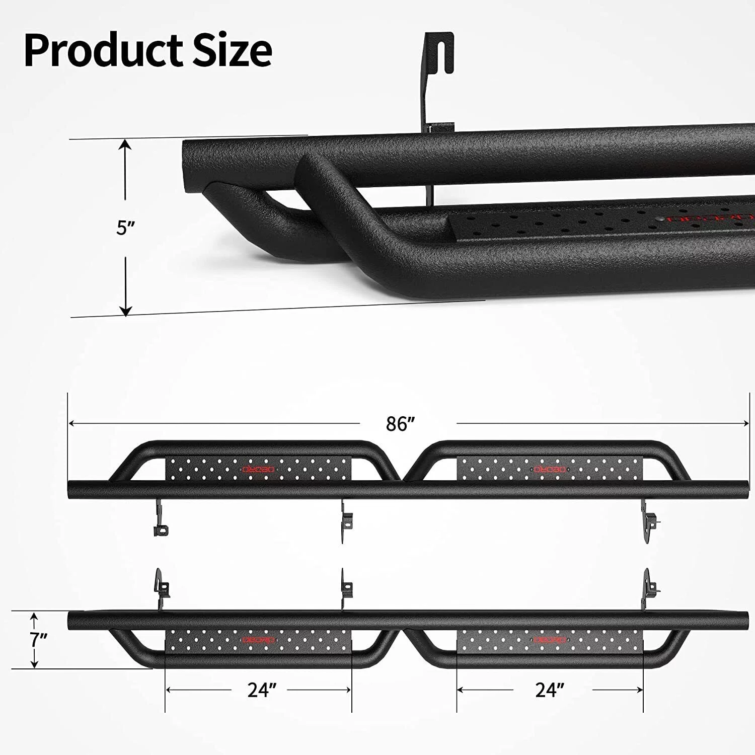 Ledkingdomus Bolt-on Drop Running Boards for 2007-2018 Chevy Silverado/GMC Sierra 1500 Crew Cab