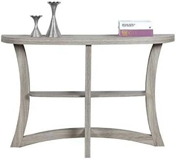 Half Moon Hall Wooden Console Accent Table In Cappuccino Brown