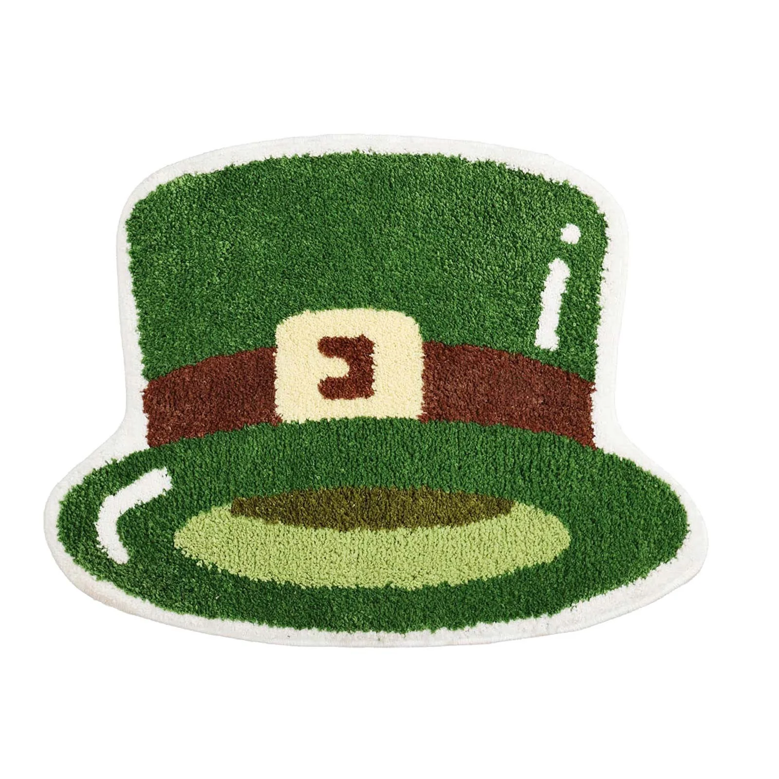 YHAIOGS Bath Towel St. Patrick's Day Shaped Car Green Hat Rug 31''x21'' Non Slip Washable Welcome Door Mat Cute Spring Doormats for Indoor Outdoor Rug Doctor Carpet Cleaner