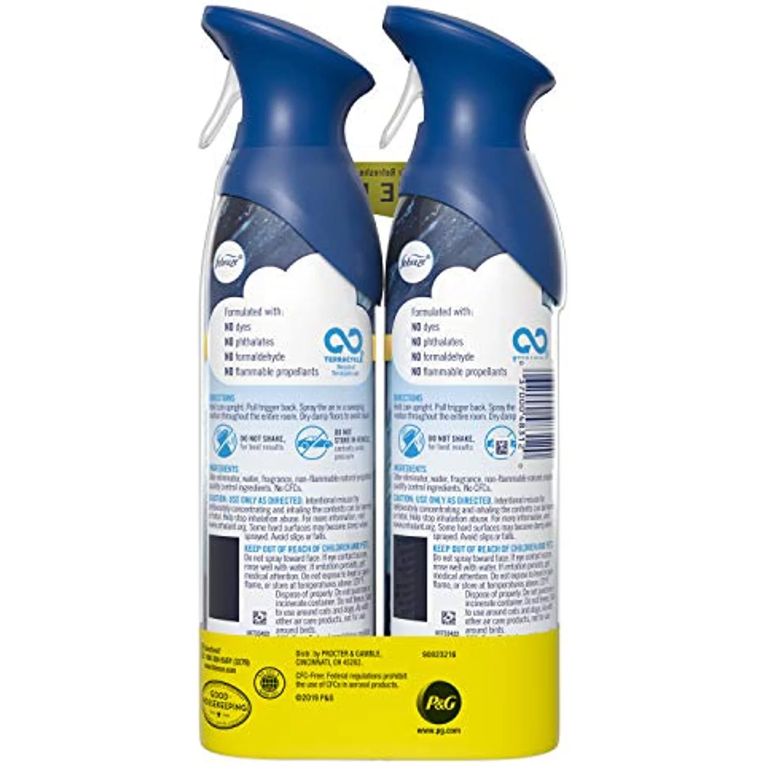 Febreze Odor-Eliminating Air Freshener, Ocean, 2 Count, 8.8 Fl Oz Each