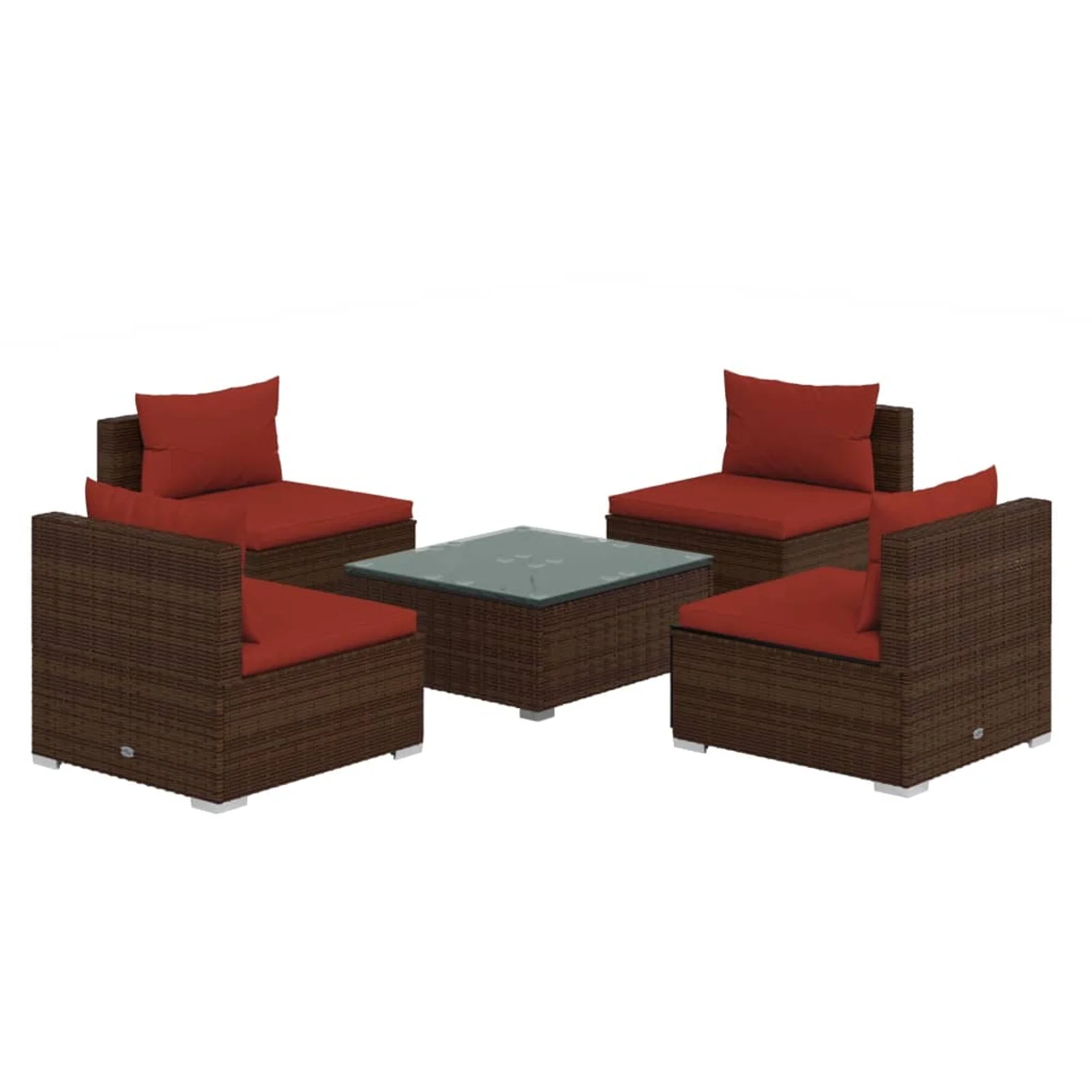 Andoer parcel,Poly Rattan Patio Furniture With Cushions Patio Set FurnitureFurnitureFurniture Conversation 5 Piece Patio Furniture Conversation Patio Conversation Set Balcony Vidaxl