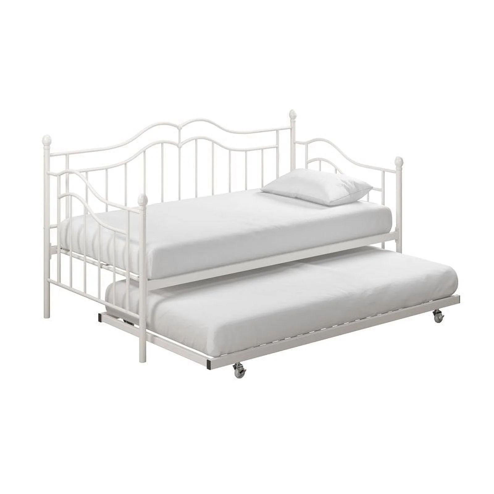 DHP Tatiana Metal Twin Daybed and Trundle in White
