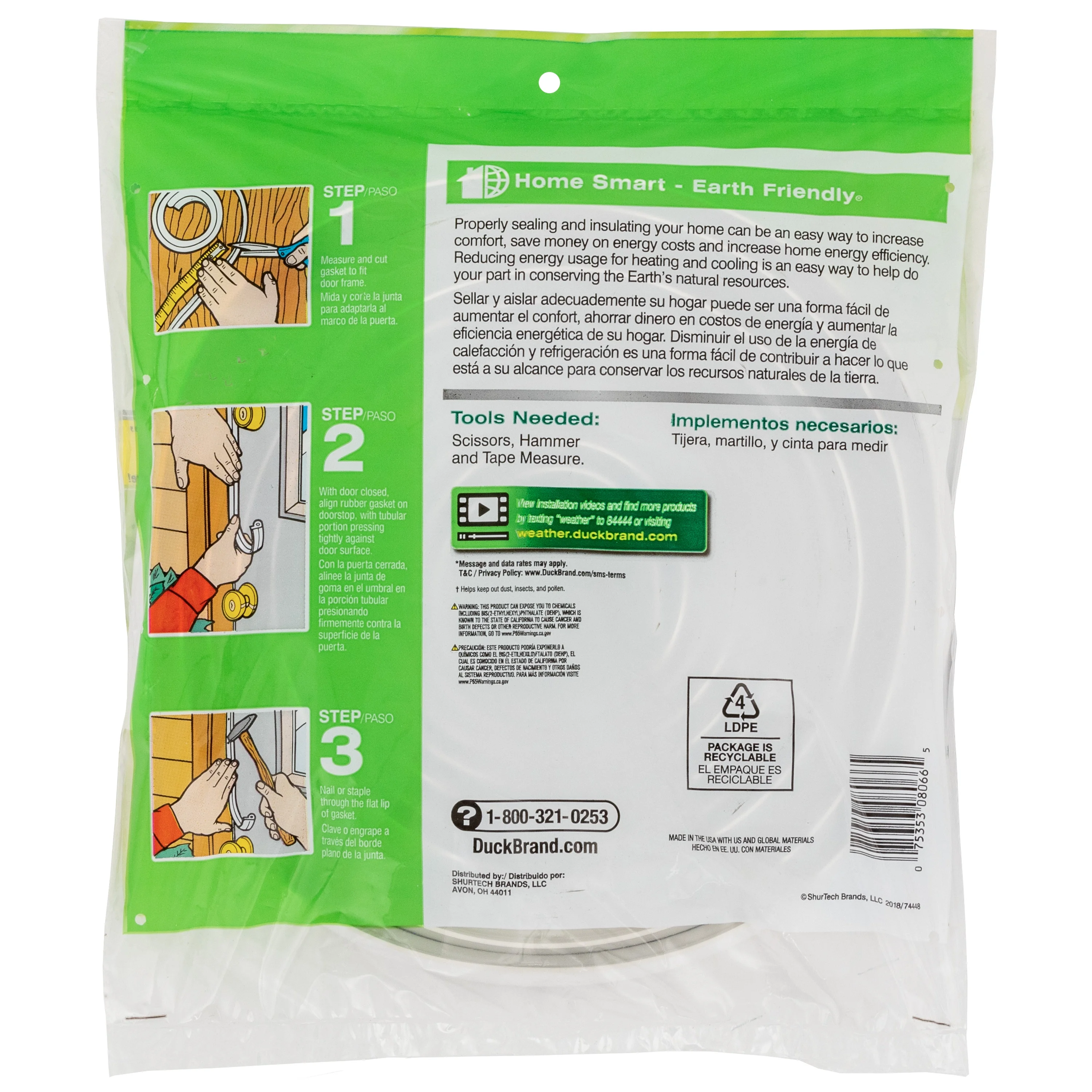 Duck Brand .88 in. x 17 ft. White Vinyl Gasket Weatherstrip Seal