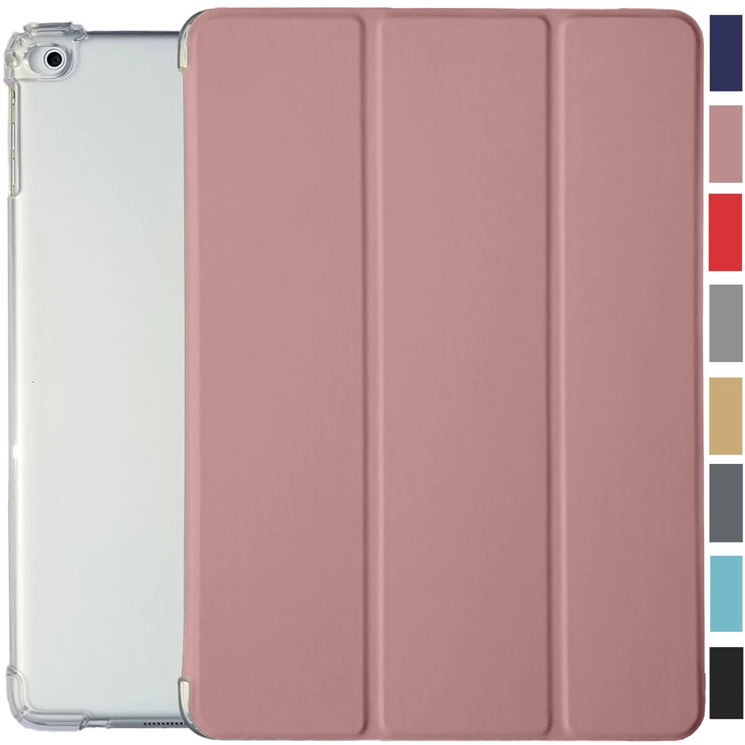 iPad 9.7 5th 6th Gen Air 1st 2nd Generation [iPad 5 6 Air 1 2] A1893 A1822 A1566 A1474 MH2V2LL/A MRM52LL/A MP242LL/A Slim Cover with AirCushion Corner for Extra Shock Protection - Rose Gold