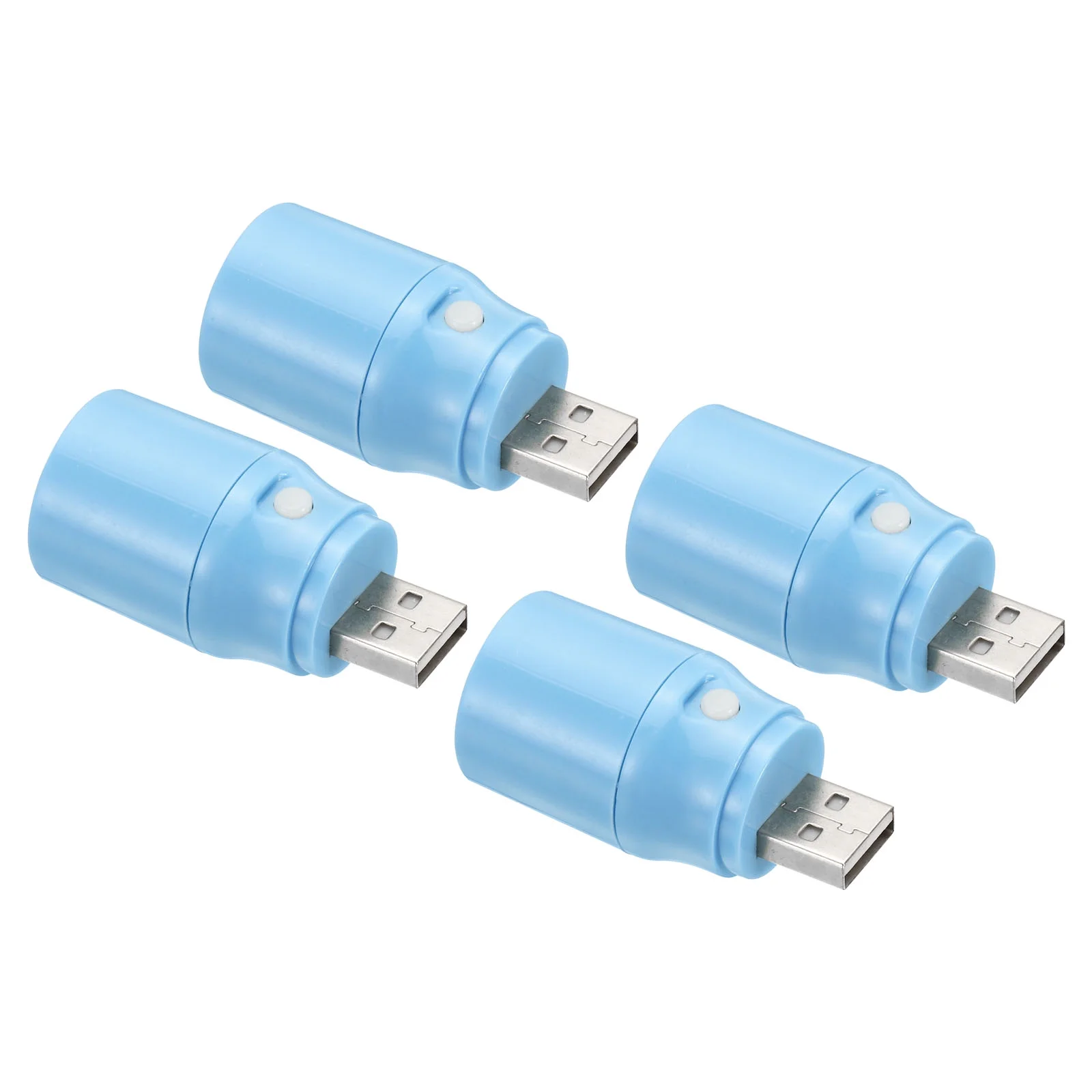 Uxcell USB Torch Rechargeable Portable Small LED Flashlight with Switch Blue 4 Pack