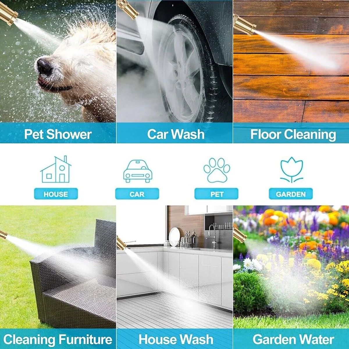 WSYW 50FT Stainless Steel Metal Garden Water Hose Pipe Flexible Lightweight