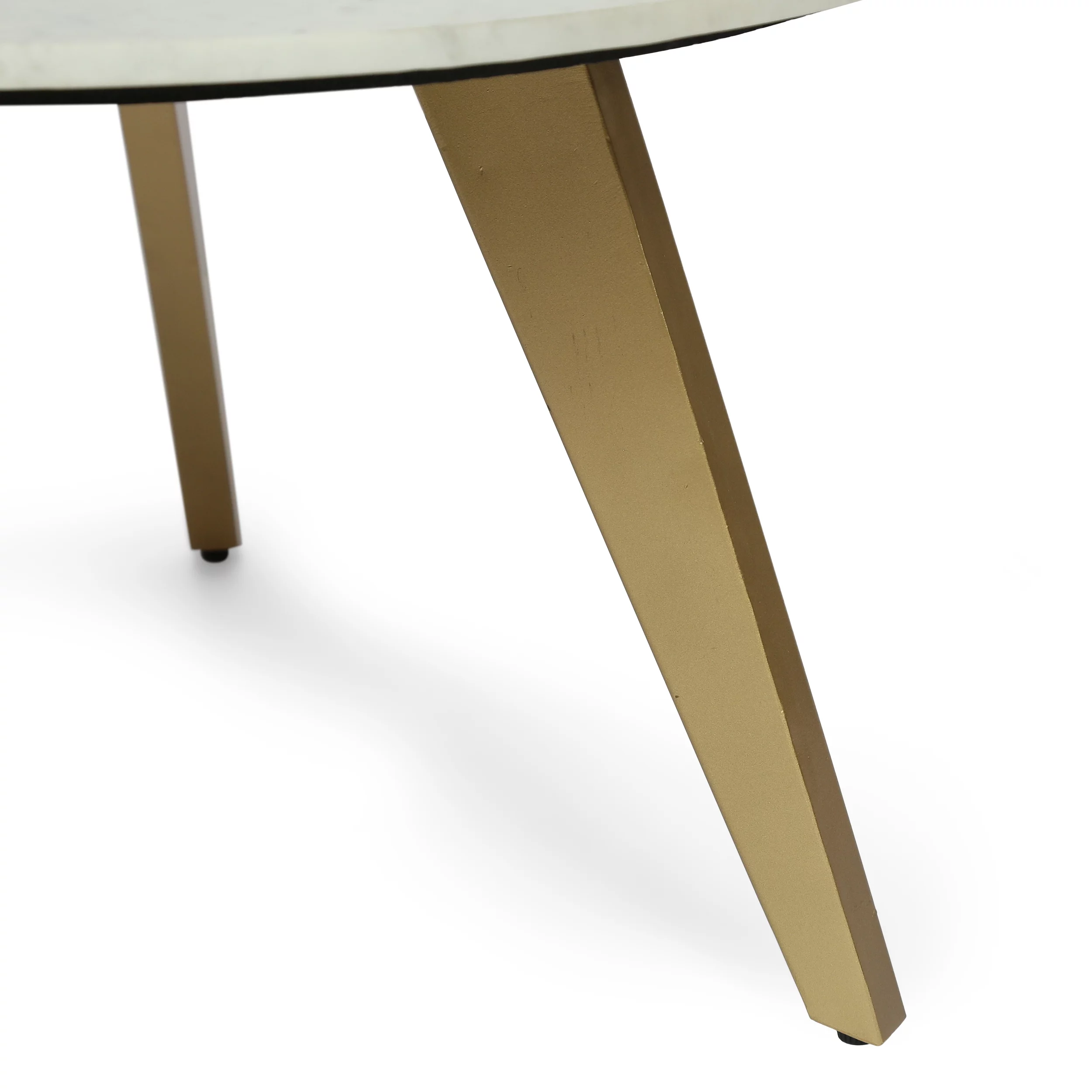 Noble House Tiro Marble Top Handcrafted Coffee Table, White and Gold