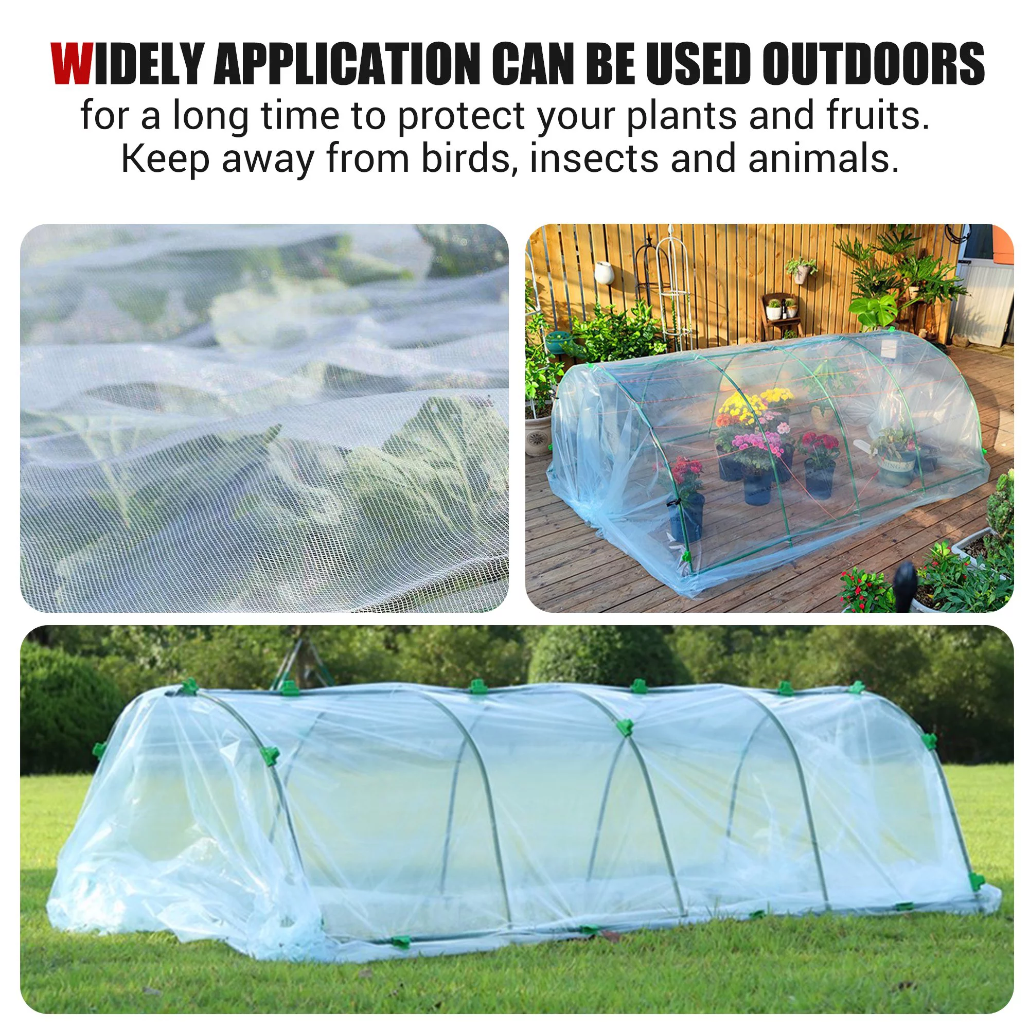 Mosquito Garden Bug Insect Netting Insect Barrier Bird Net Plant Protective Mesh 10Ft x 20Ft