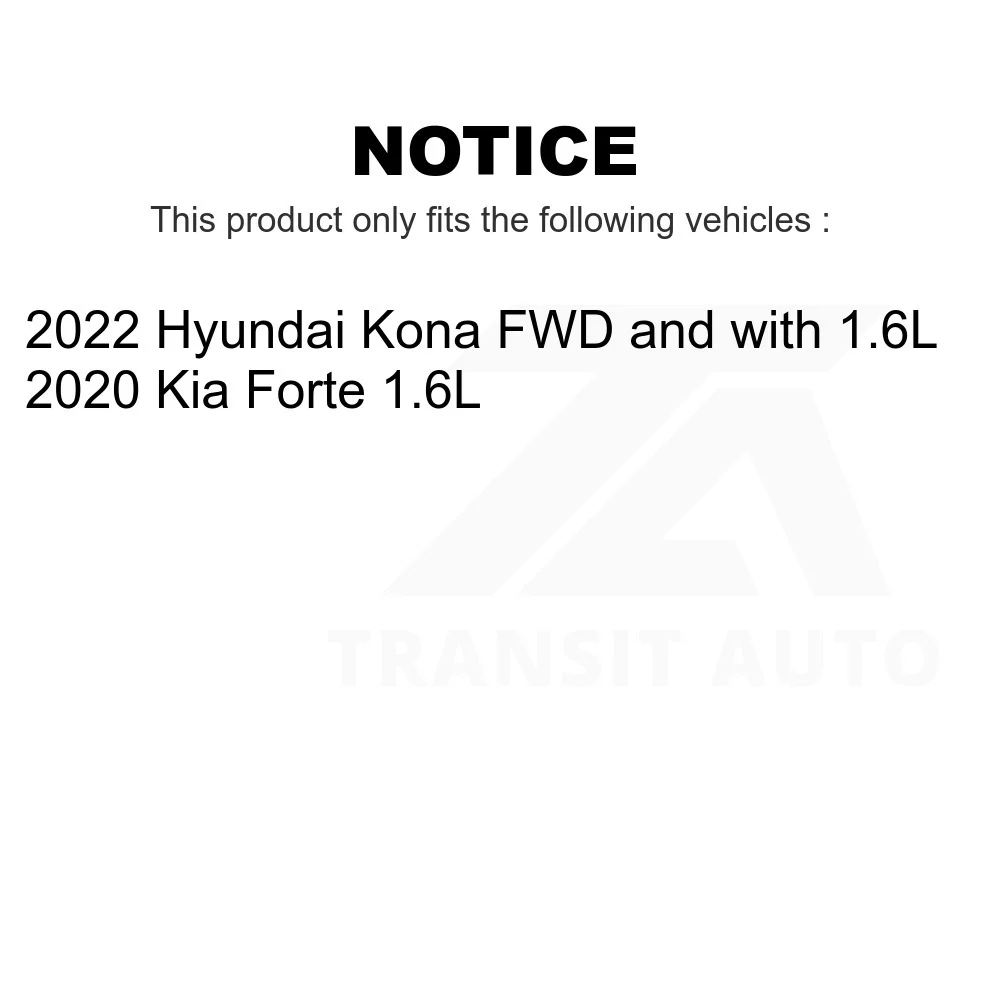 Transit Auto - Front Disc Brake Rotors And Ceramic Pads Kit For 2020 Kia Forte 1.6L K8A-104167