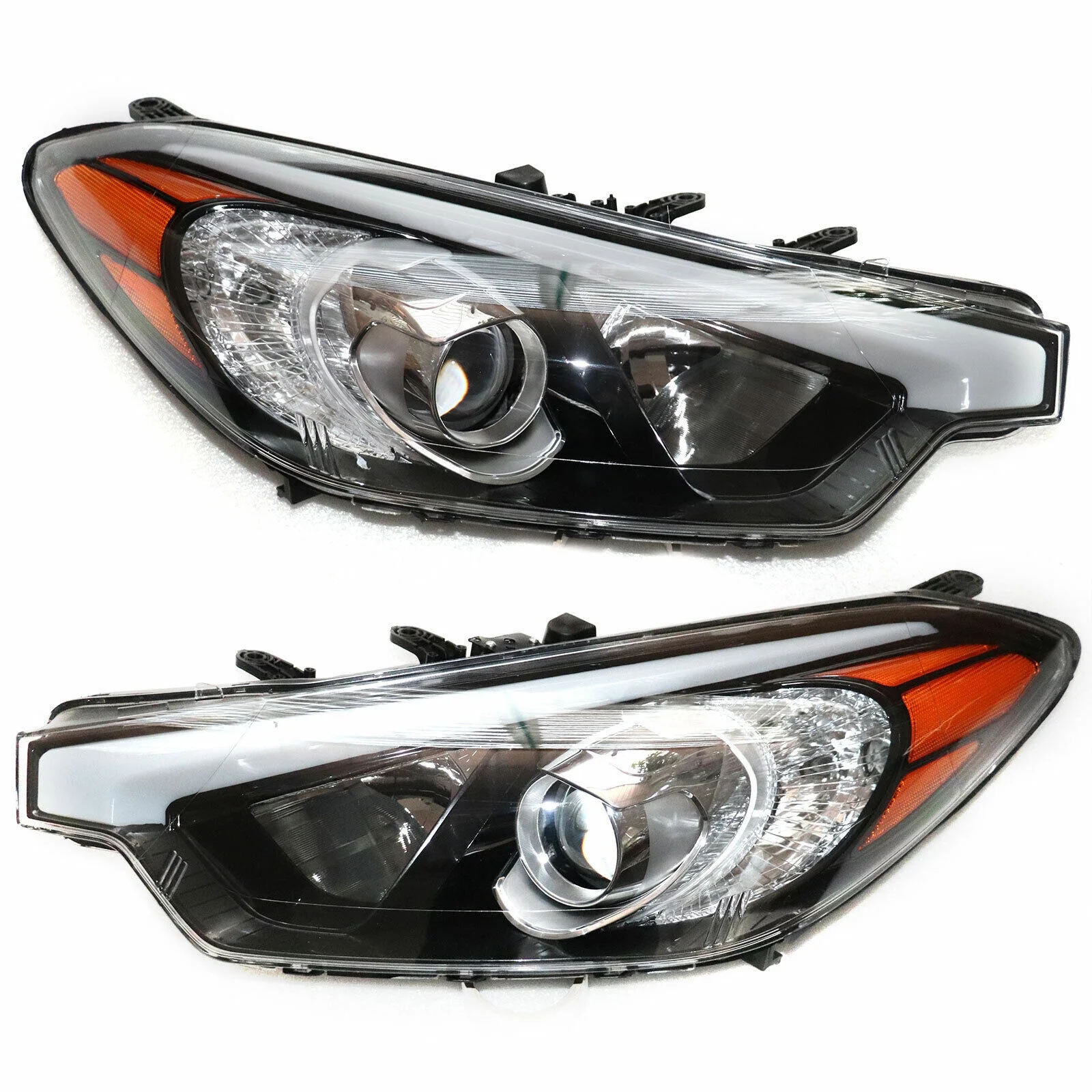 For 2014 2015 2016 Kia Forte Right & Left Side Pair Headlights Halogen Headlamps