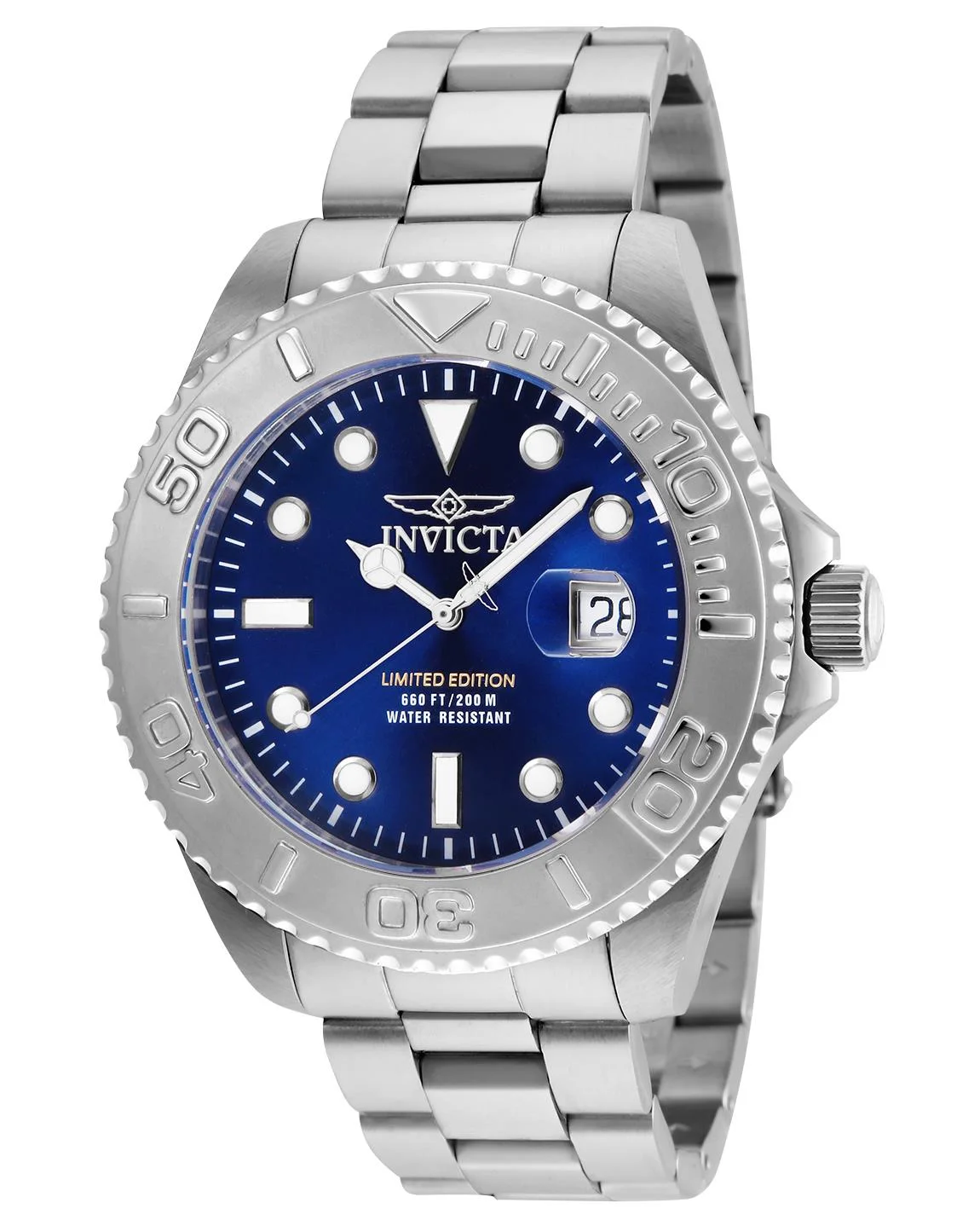 Invicta Men's Pro Diver Steel Bracelet & Case Quartz Blue Dial Analog Watch 24623