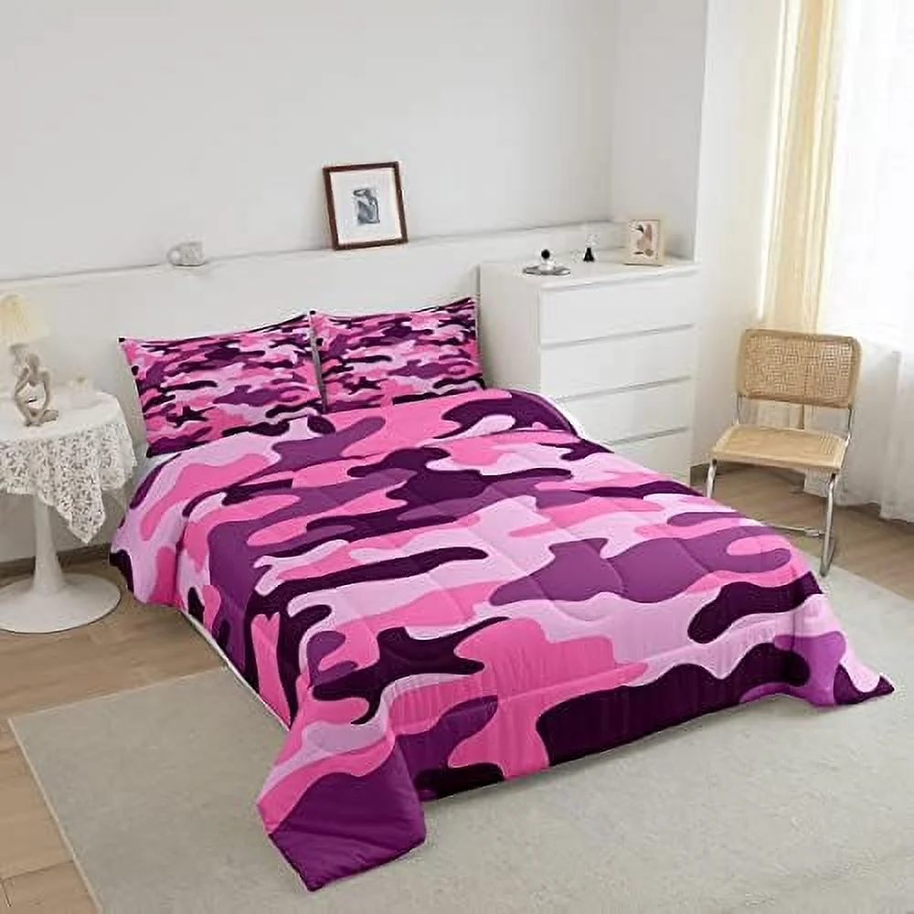 ZWBDJYC Army Camouflage Bedding Set Boys Men Camo Comforter Set Military Room Decor for  Girls Teens Blue Farmhouse Comforter Colorful Pattern Decor Quilt Duvet Set for All Season Room De