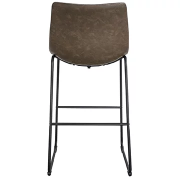 AmeriHome 30 inch Classic Full Back Coffee Finish Faux Leather Bar Chair Set