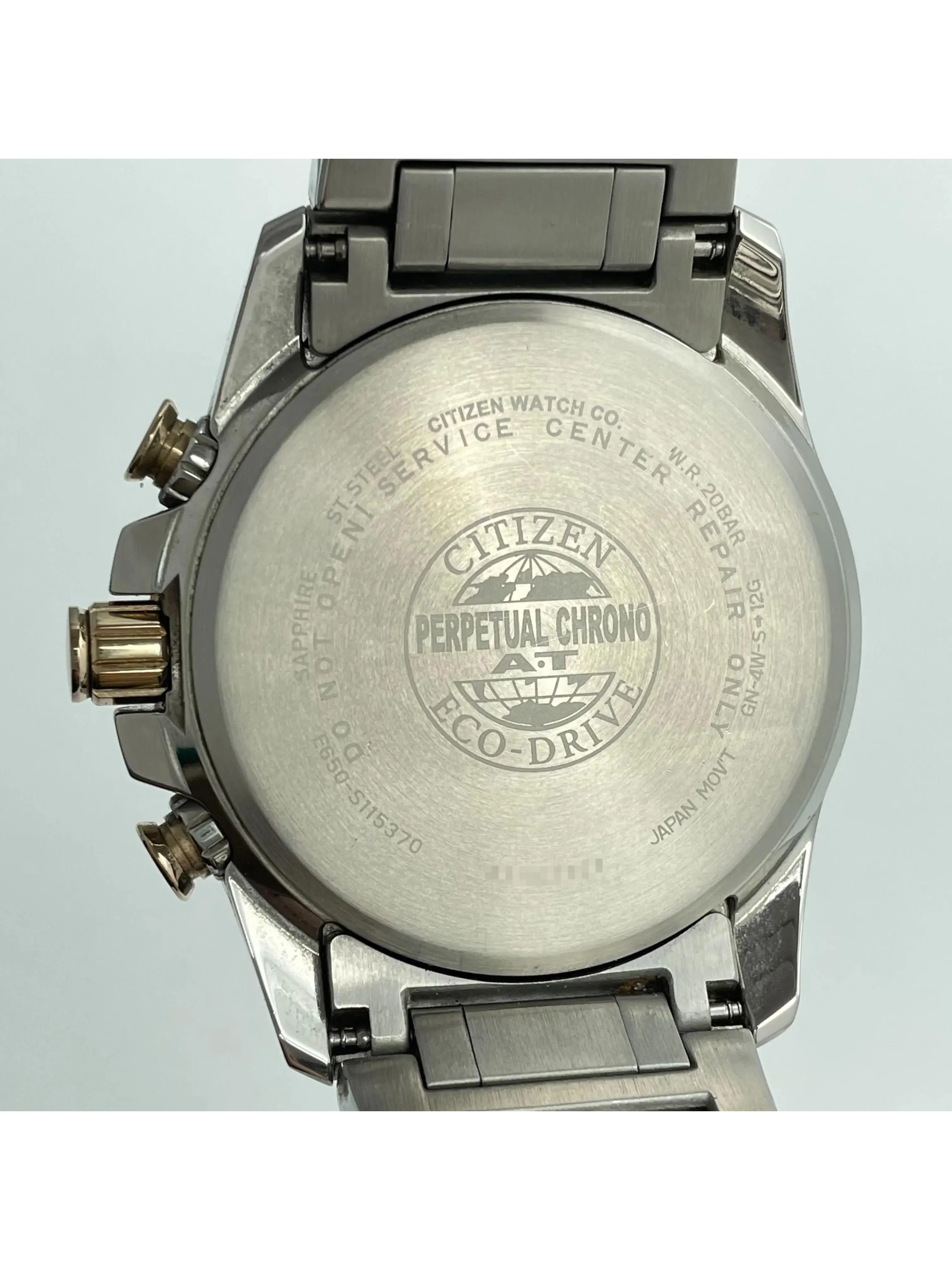 Citizen Eco-drive Two-Tone Stainless Steel Atomic Quartz Mens Watch AT4109-54E