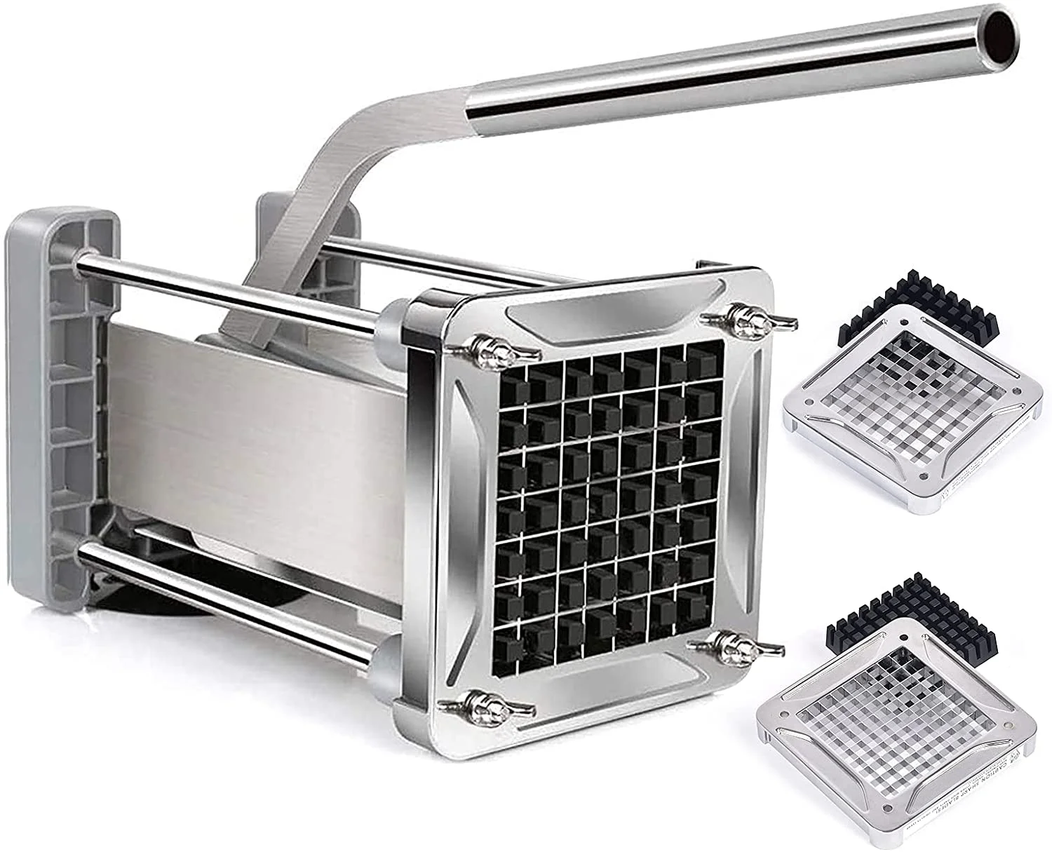 French Fry Cutter, Professional Potato Cutter Stainless Steel with 1/2-Inch Blade Great for Potatoes Carrots Cucumbers