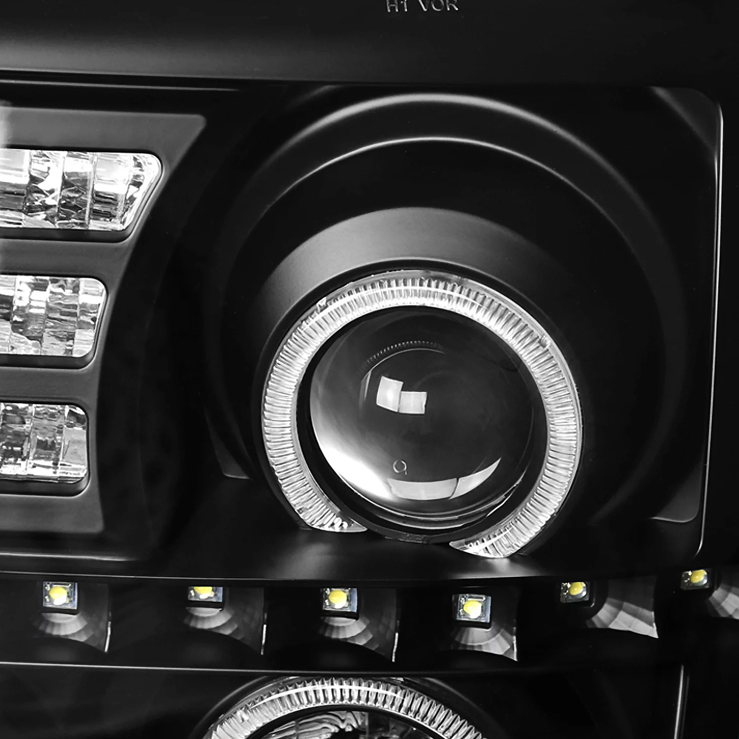 Spec-D Tuning LED Dual Halo Headlights Black Compatible with 2002-2006 Cadillac Escalade All, Left + Right Pair Headlamps Assembly