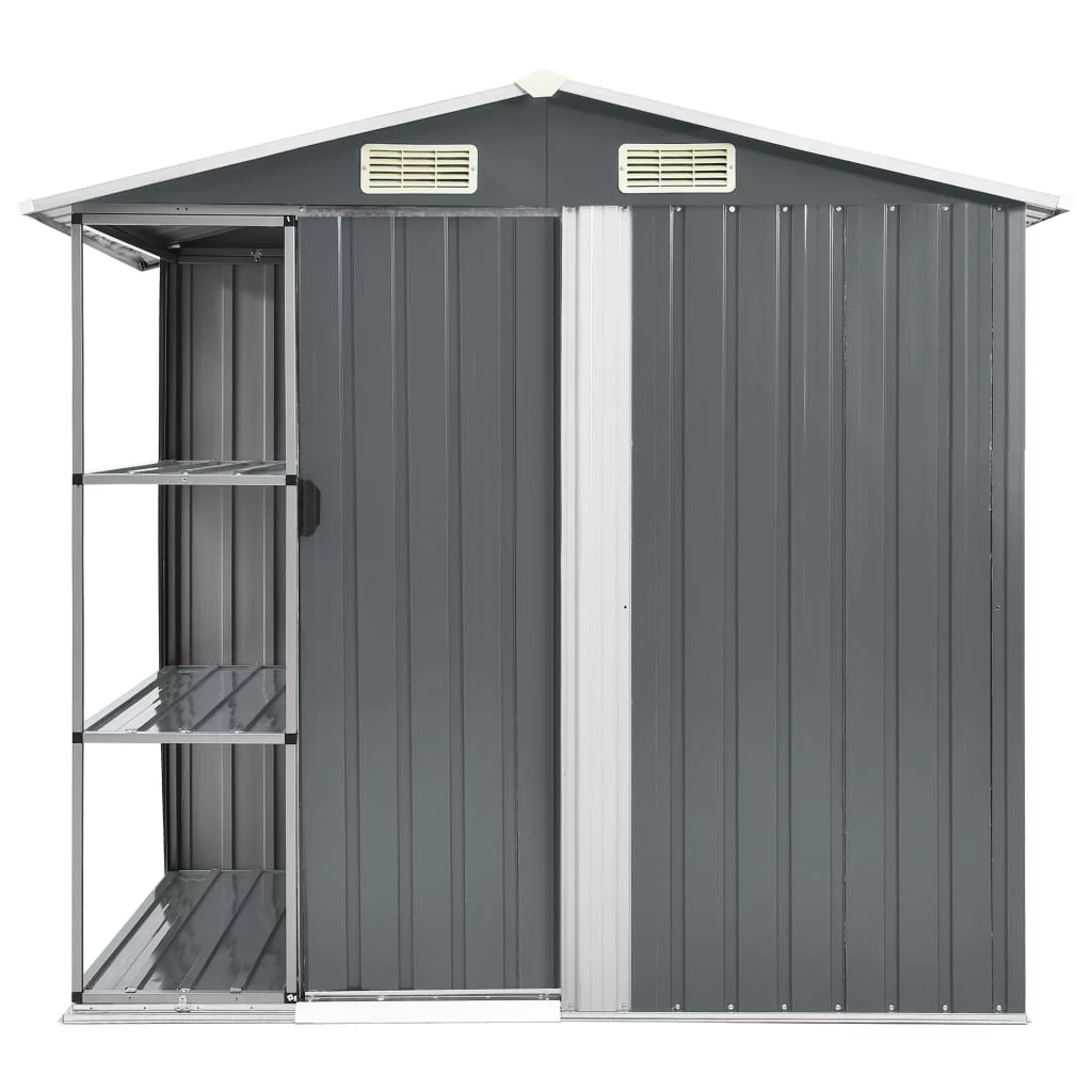 Charmma Garden Shed with Rack Gray 80.7