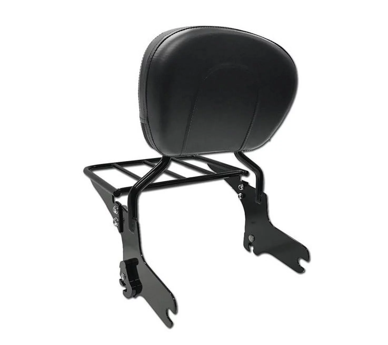 HTT Black Detachable Backrest Sissy Bar with Luggage Rack for 1997-2008 Harley Touring Electra Glide Road Glide Road King Street Glide