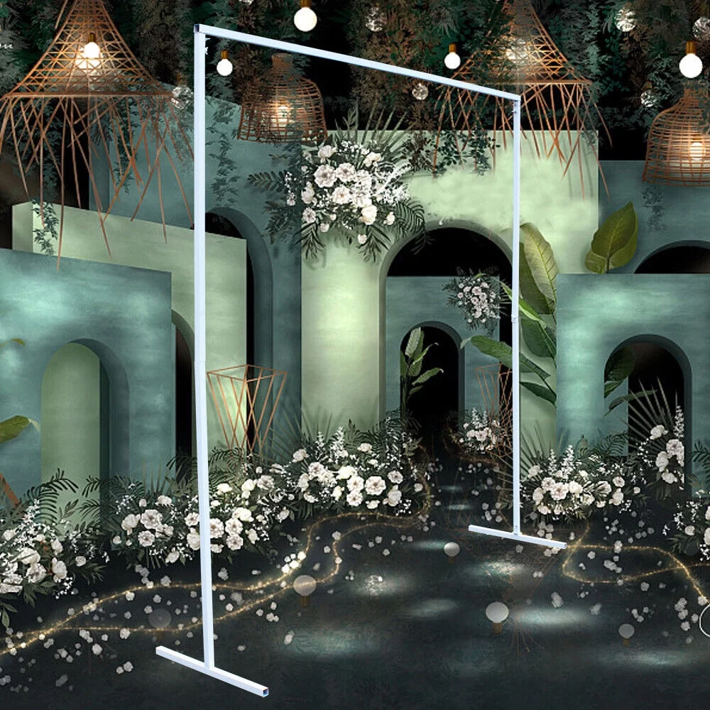 SHZICMY 6.56*6.56ft Wedding Square Arch Backdrop Metal Stand Flower Frame for Party Wedding Decor White