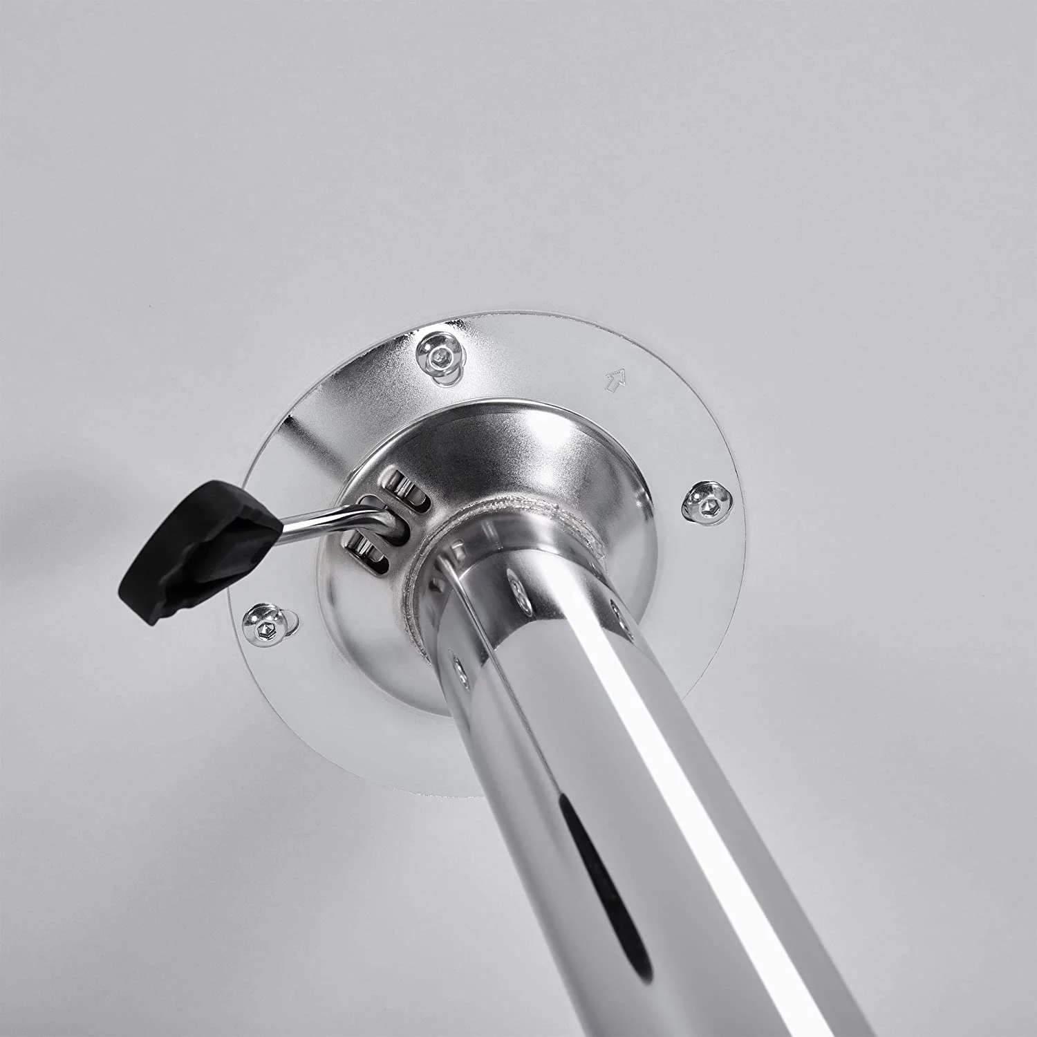 Height Adjustable Round Pub Table Counter Bar MDF Top Table 360 Degree Swivel Bar Tables Tall Cocktail Tables Bistro Table, Mahogany