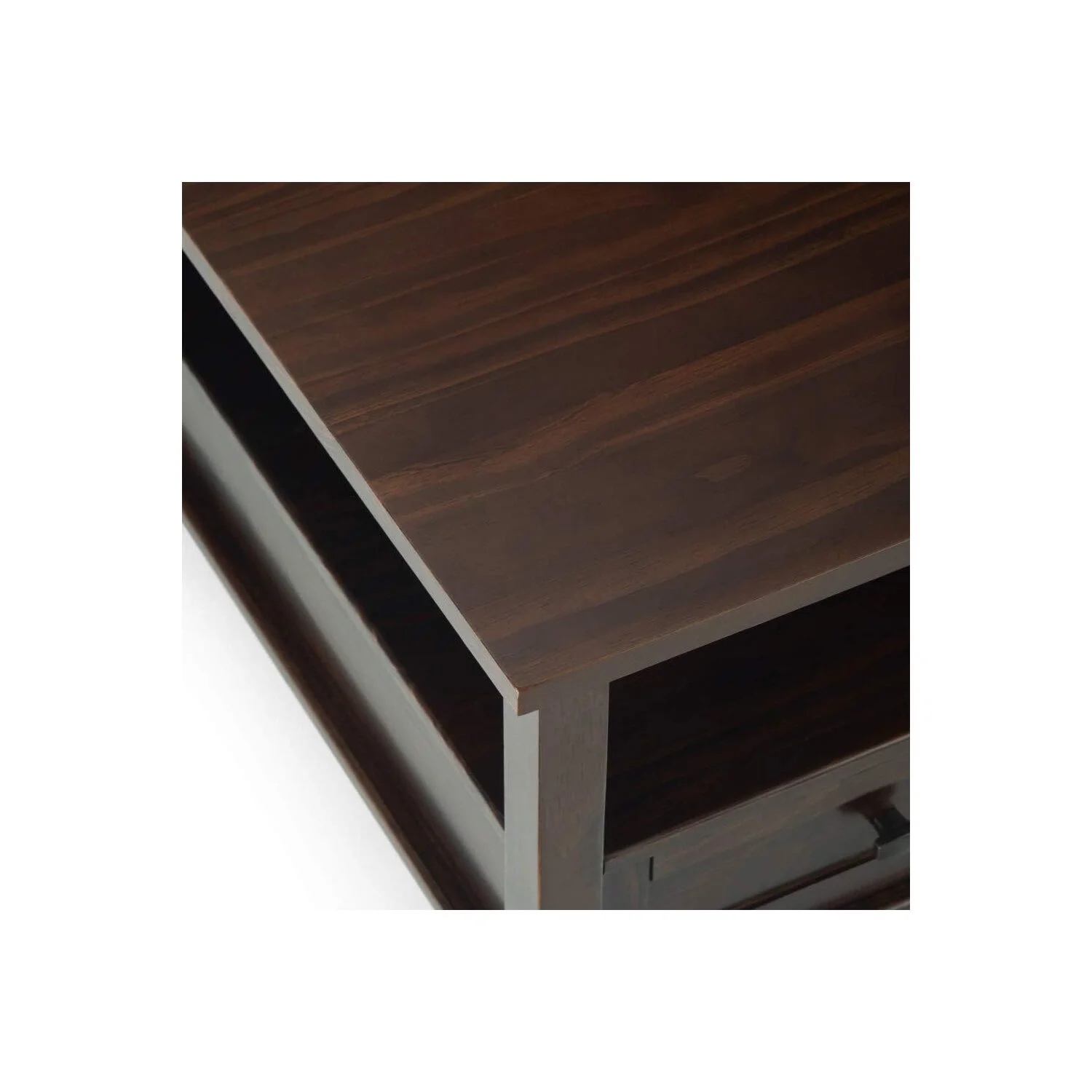 HomeStock Urban Oasis Solid Wood 36 Inch Wide Square Transitional Coffee Table In Tobacco Brown