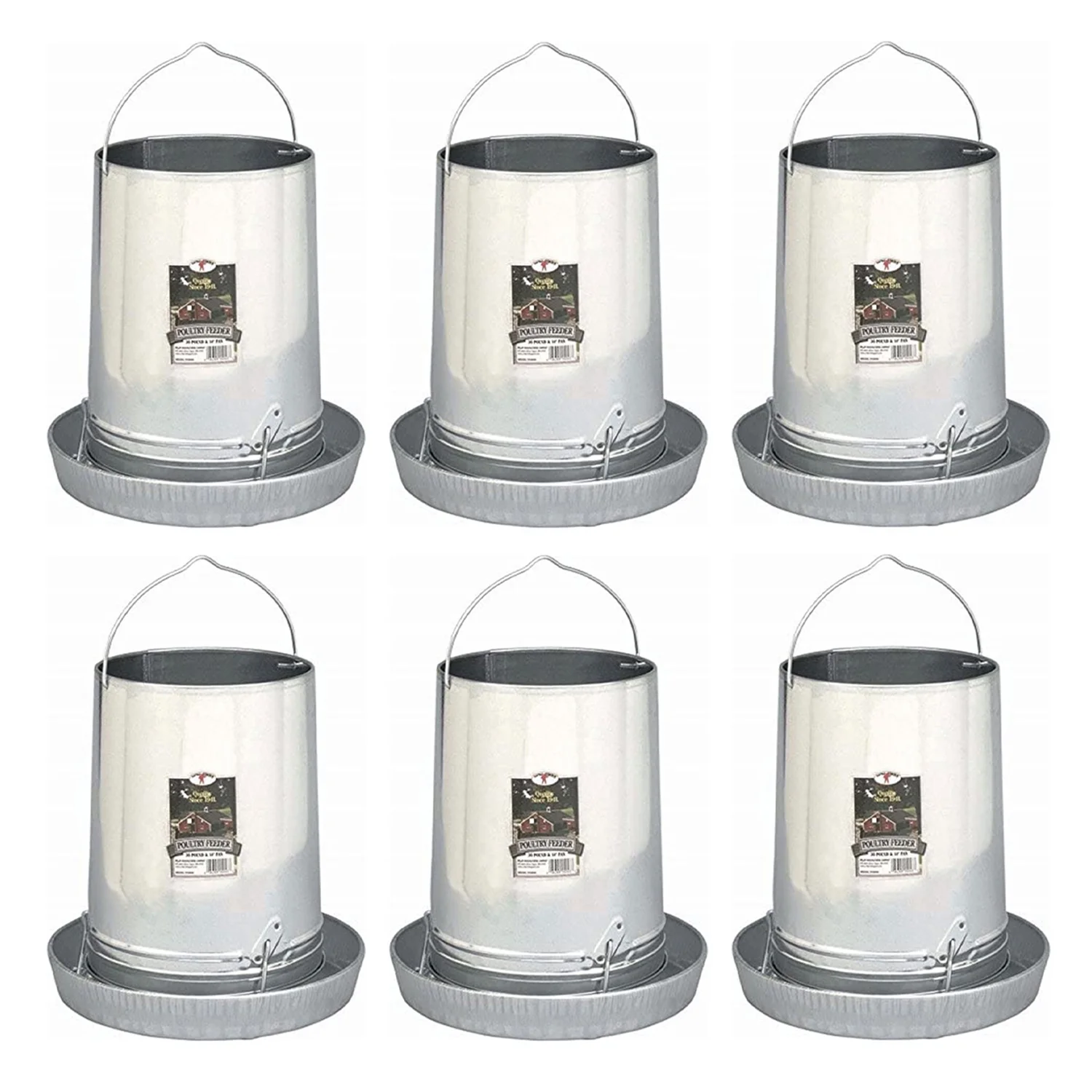 Little Giant 30-Pound Floor Space Saving Hanging Metal Poultry Feeder (6 Pack)