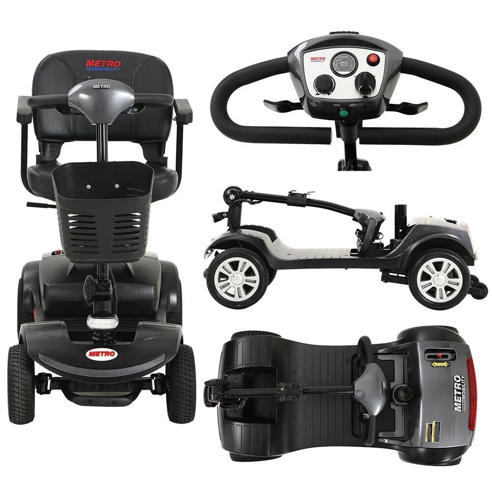Electric Mobility Scooter,Four Wheel Garden outdoor hot sell lightweight compact mobility scooters, METALLIC GREY