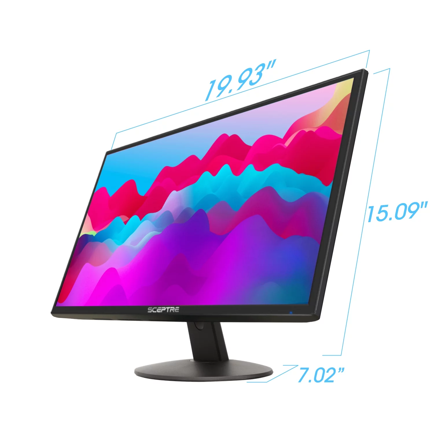 Sceptre 22 inch 75Hz 1080P LED Monitor 99% sRGB HDMI X2 VGA Build-In Speakers, Machine Black (E225W-19203R series)