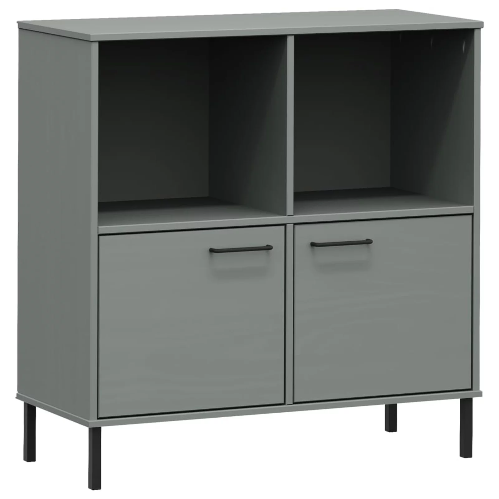 Andoer Bookcase with Metal Legs Gray 35.4