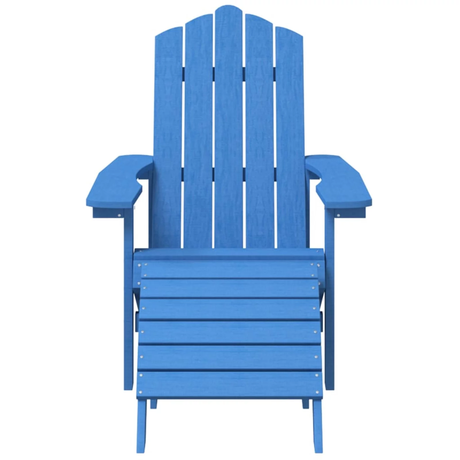 OWSOO Patio Adirondack Chair with Footstool HDPE Aqua Blue