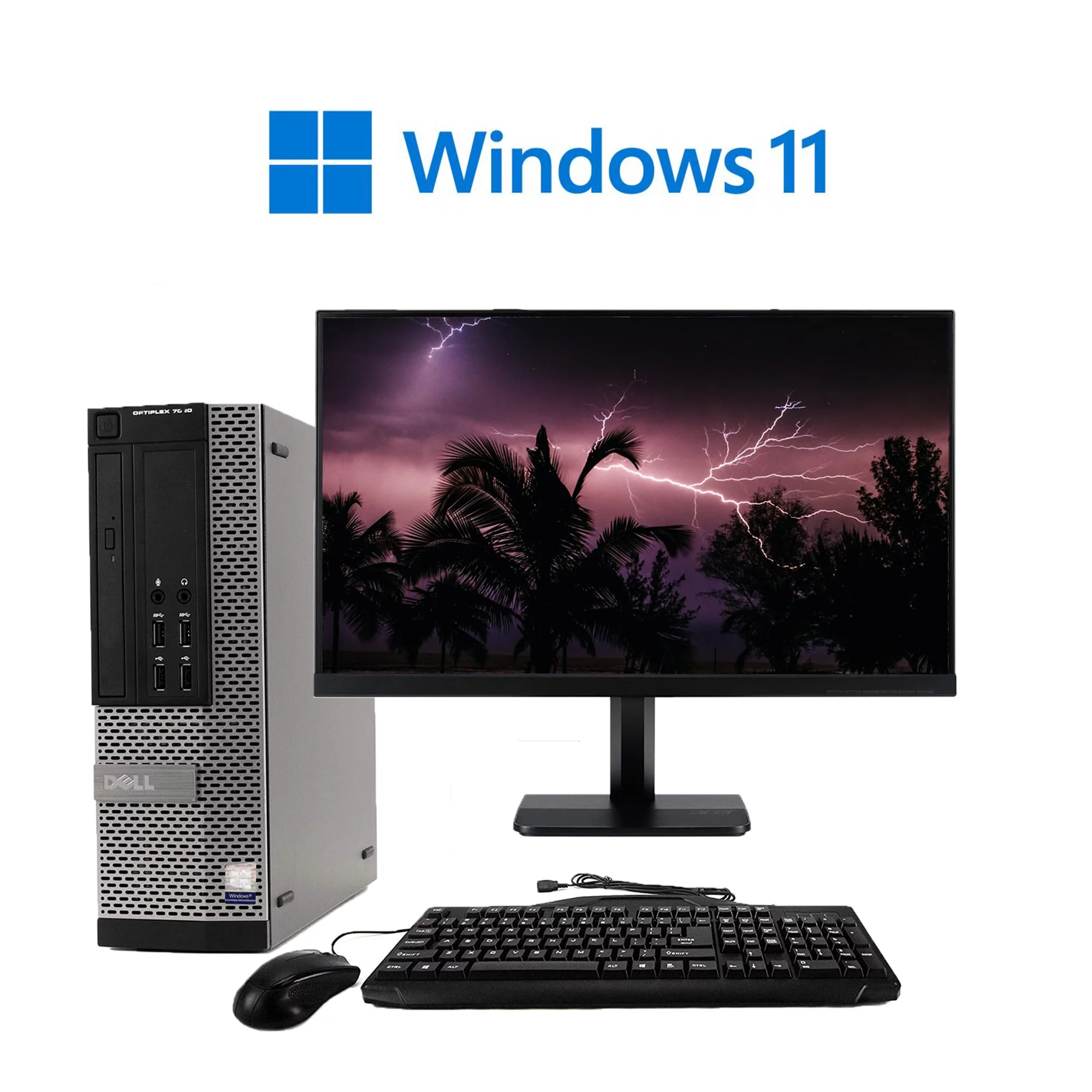 Dell OptiPlex 3020 Desktop Computer Tower i5 Dual Core 3.40 Ghz Computer PC 16GB DDR3 RAM 2TB Hard Drive Wifi DVDRW Windows 7 Pro 64 Bit (Refurbished Desktop PC) with 17