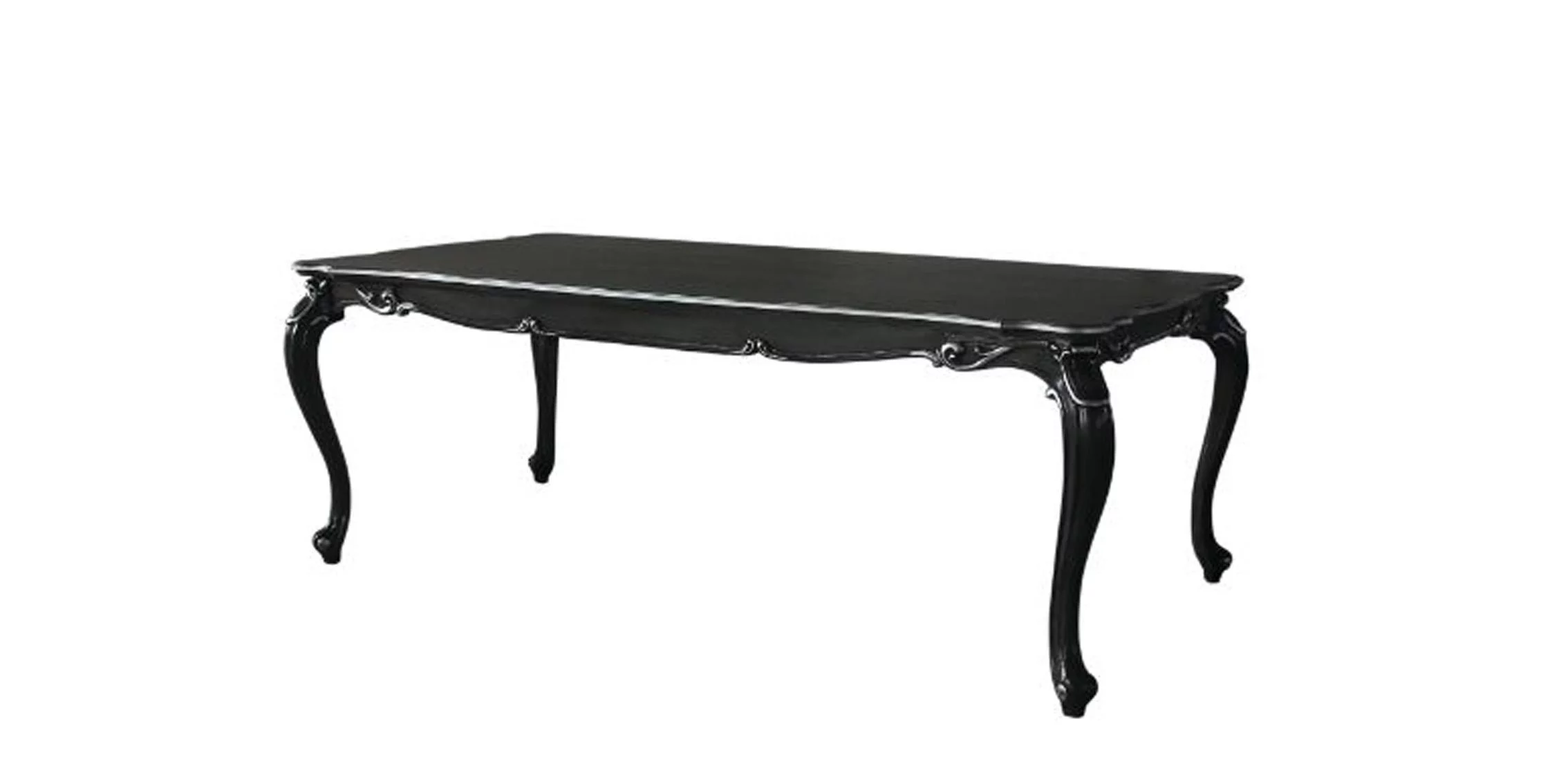 Carved Wood Dark Gray Dining Table House Delphine ACME Classic Traditional