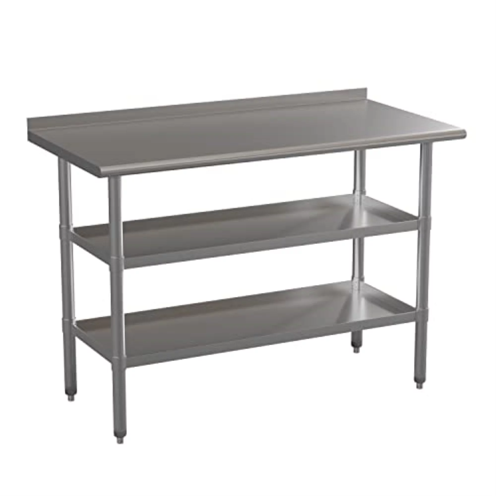 Flash Furniture Stainless Steel Worktable with 2 Undershleves