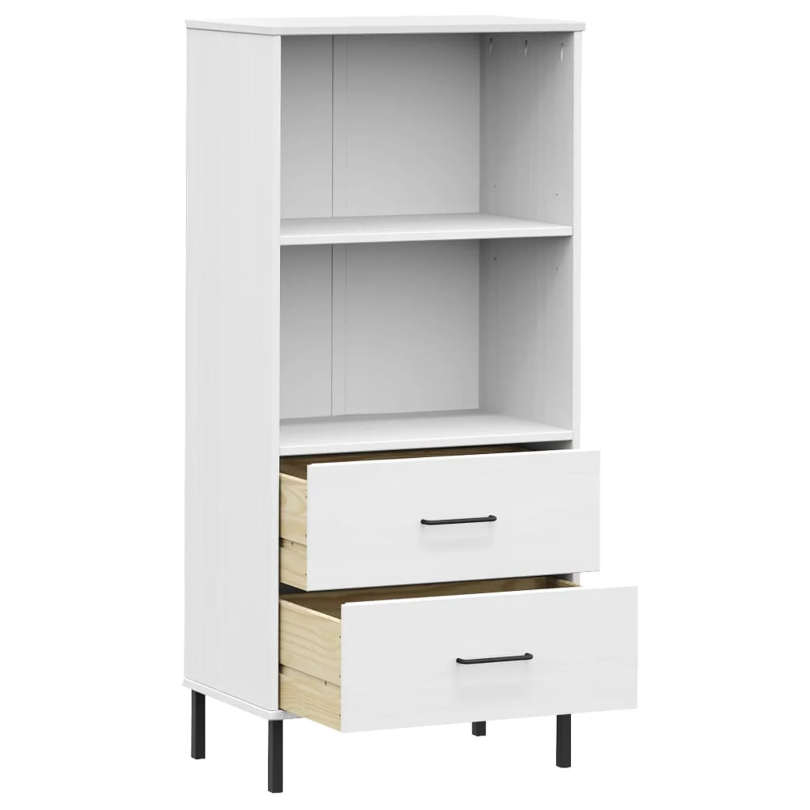 Tomshoo Bookcase with 2 Drawers White 23.6
