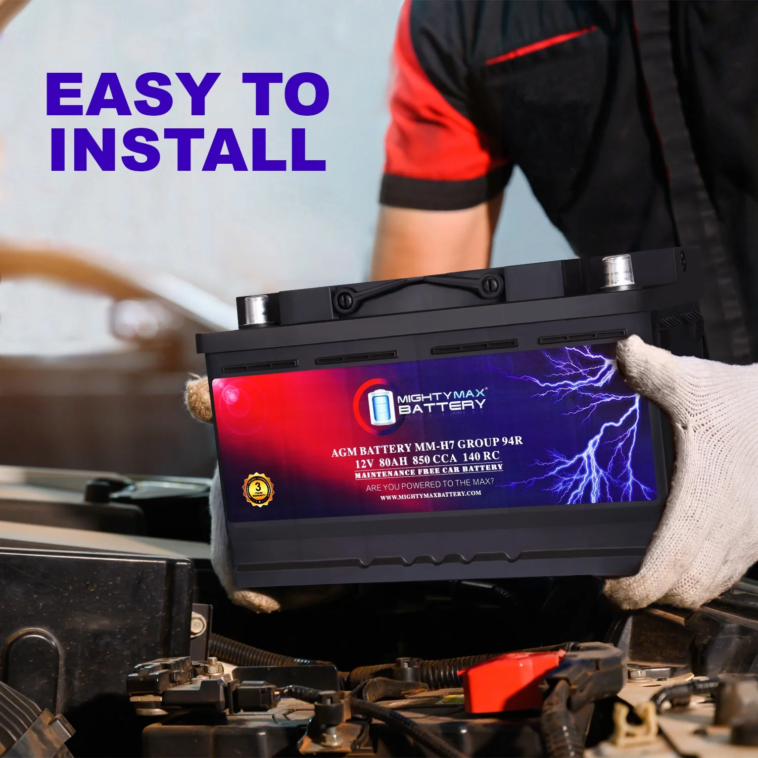 MM-H7 Group 94R 12V 80AH 140RC 850 CCA Replacement Battery Compatible with Dodge Ram 5500HD Pickup 10