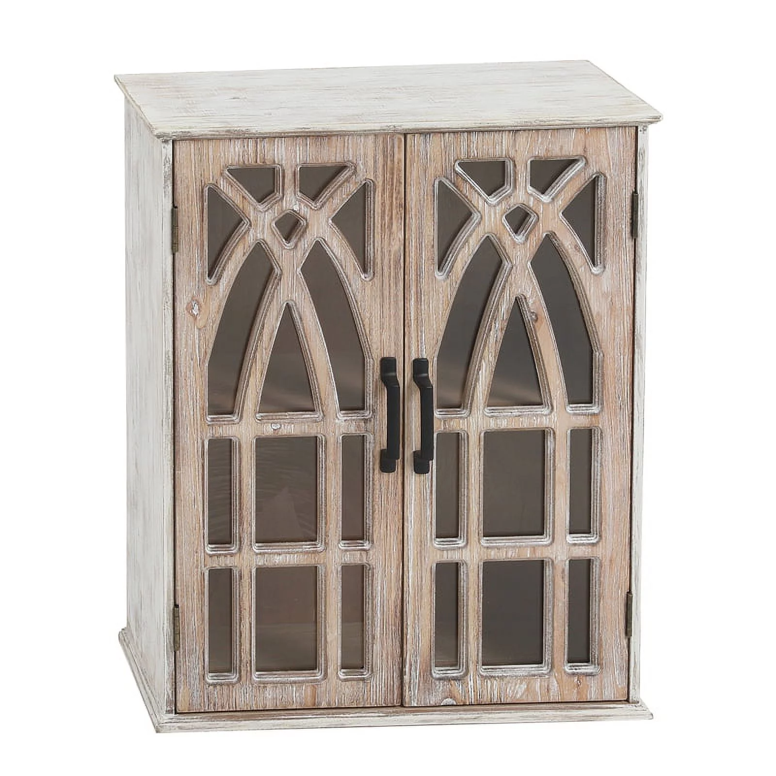 LuxenHome Set of 2 Double Door Wood Mounted Wall Cabinet