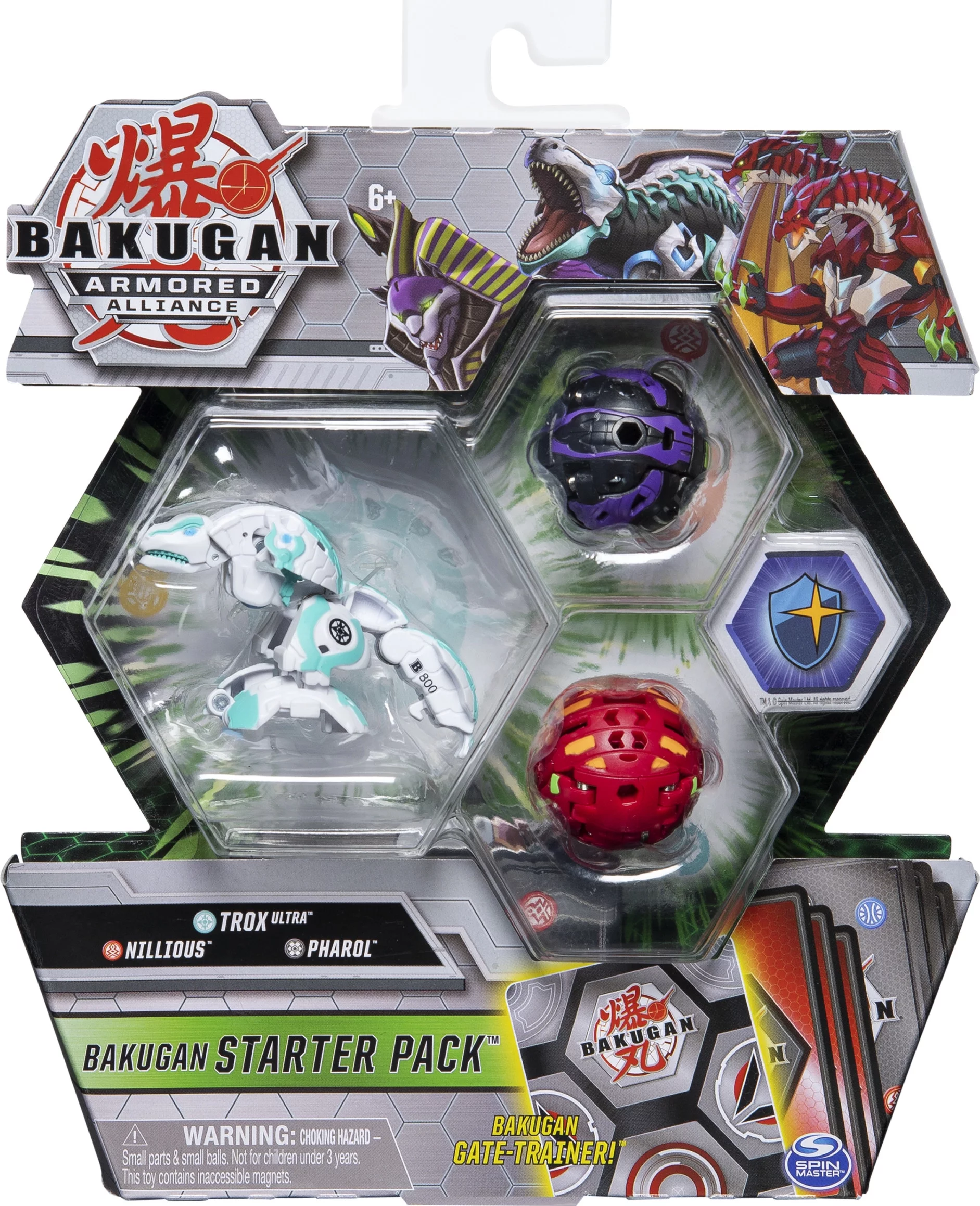 Bakugan Starter Pack 3-Pack, Trox Ultra, Armored Alliance Collectible Action Figures